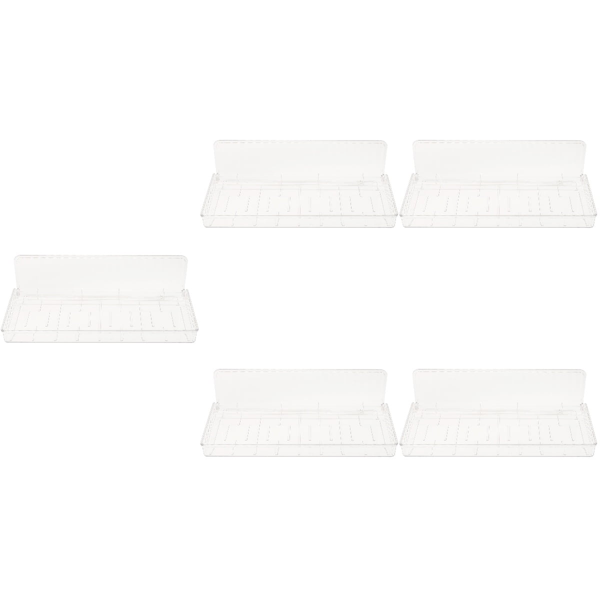 unbranded 5pcs Wall Mount Organizer Clear Wall Shelf Cosmetic Storage Shelf Plastic Floating Shelf