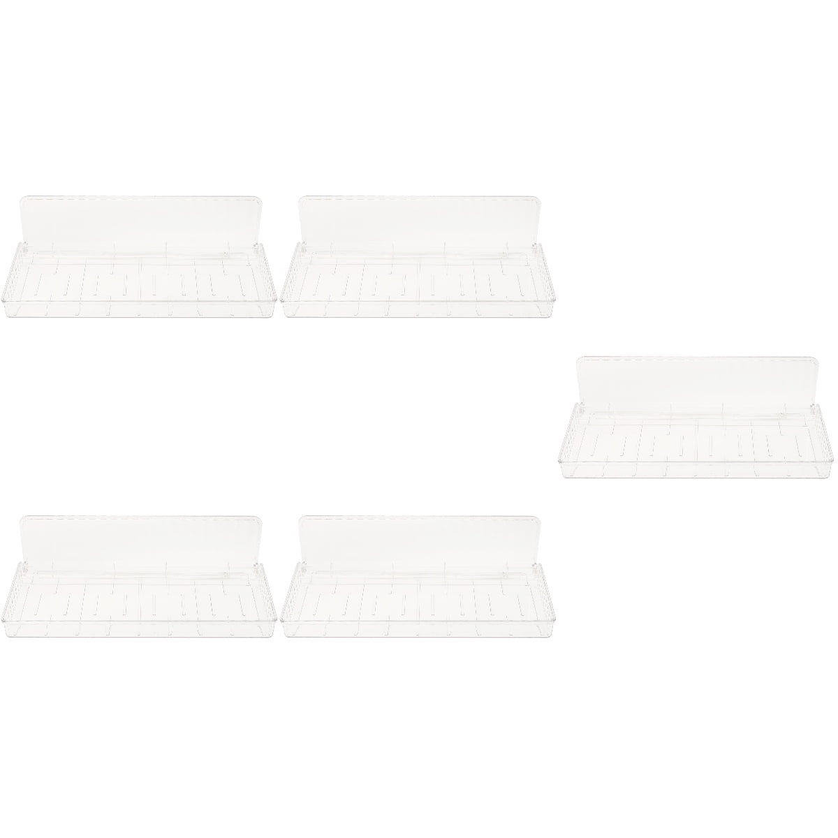 unbranded 5pcs Wall Mount Organizer Clear Wall Shelf Cosmetic Storage Shelf Plastic Floating Shelf