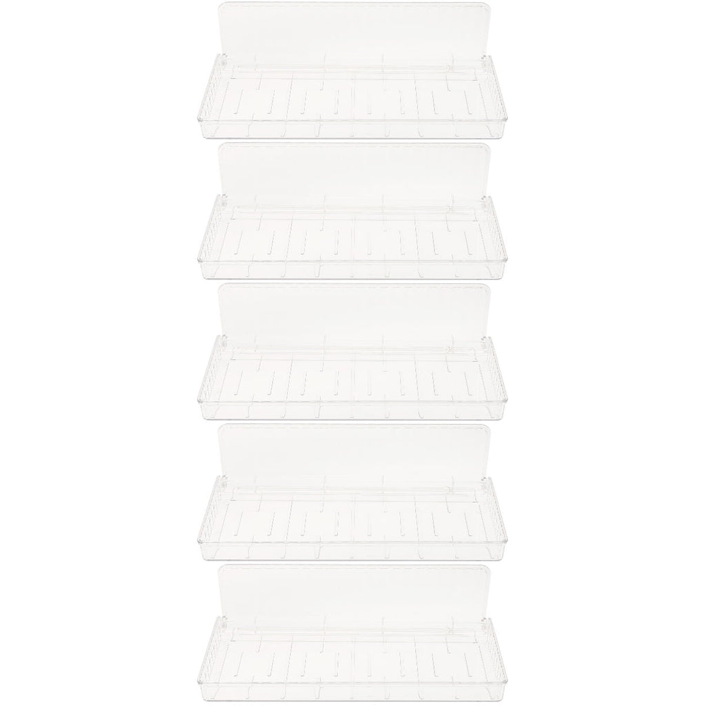 unbranded 5pcs Wall Mount Organizer Clear Wall Shelf Cosmetic Storage Shelf Plastic Floating Shelf