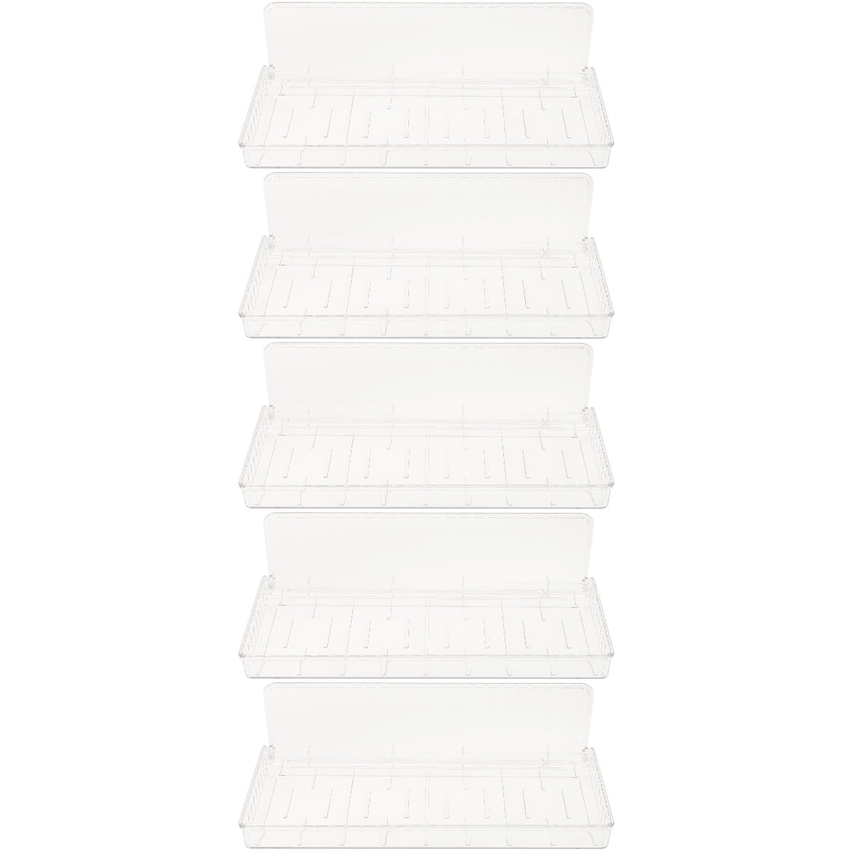 unbranded 5pcs Wall Mount Organizer Clear Wall Shelf Cosmetic Storage Shelf Plastic Floating Shelf