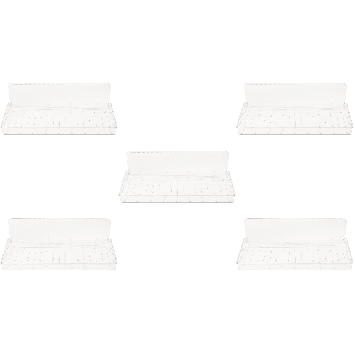 unbranded 5pcs Wall Mount Organizer Clear Wall Shelf Cosmetic Storage Shelf Plastic Floating Shelf