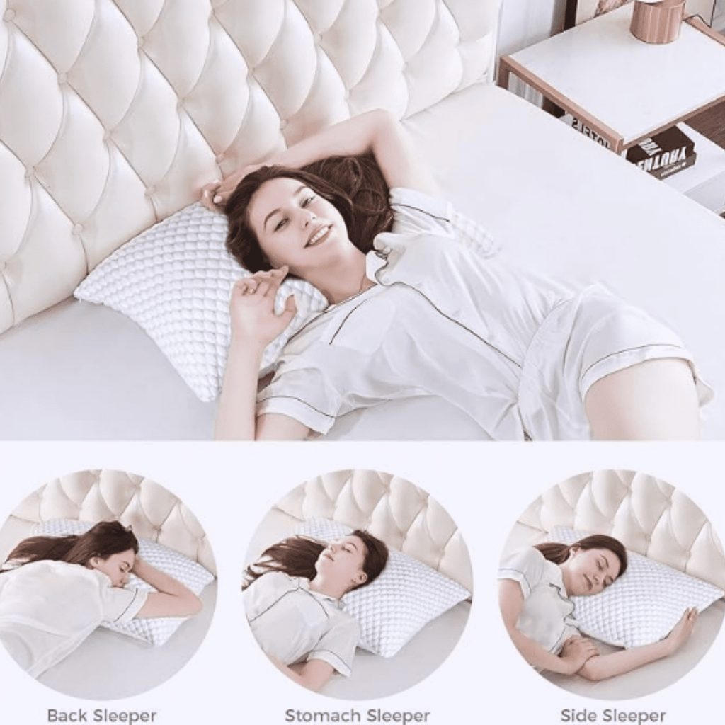 Shredded Memory Foam Pillows Queen Size Set of 2, Cooling Pillows for S ping 2 Pack, Adjustable Loft Bed Firm or Soft Pillows for Side, Back, Stomach, Hot S pers (20"x 30")
