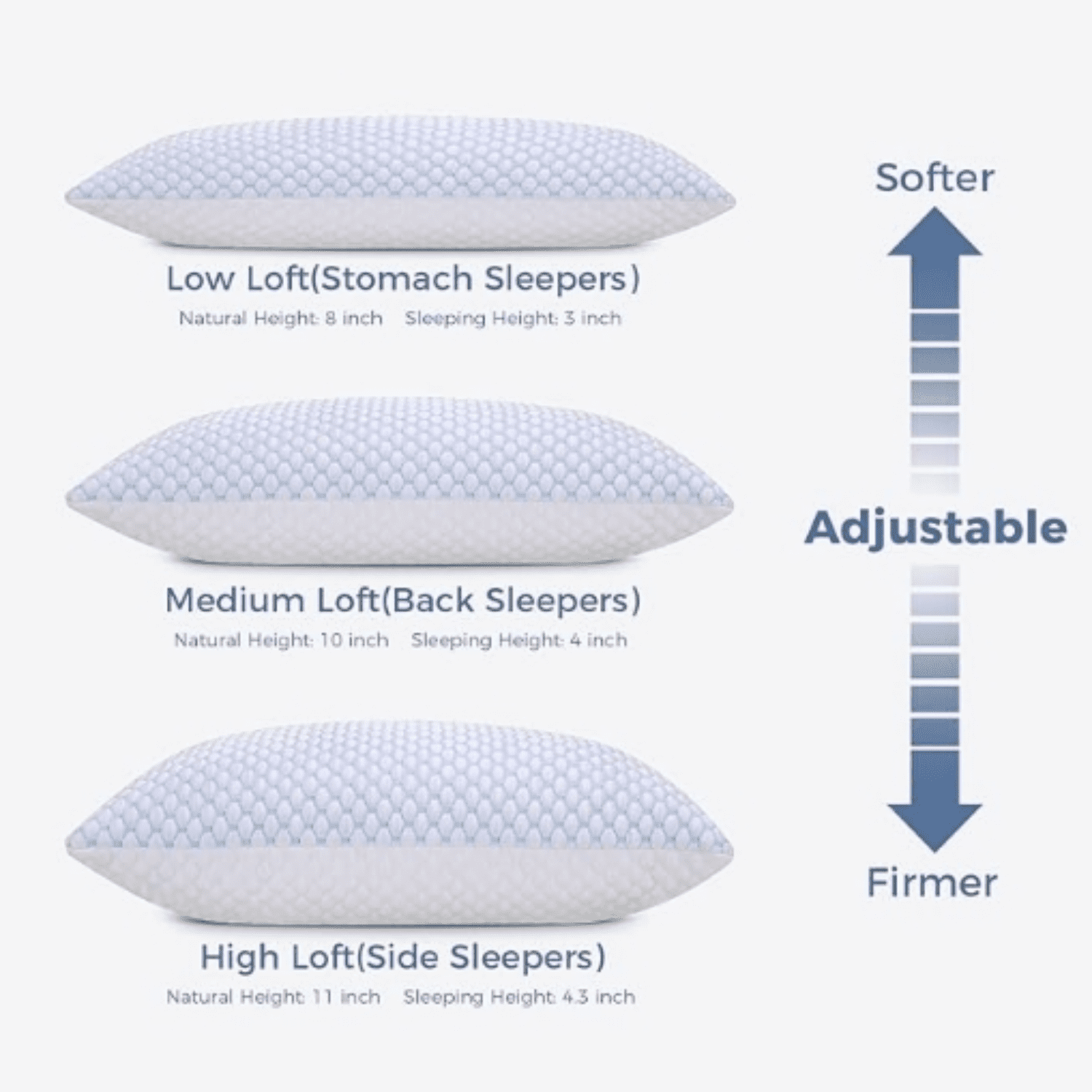 Shredded Memory Foam Pillows Queen Size Set of 2, Cooling Pillows for S ping 2 Pack, Adjustable Loft Bed Firm or Soft Pillows for Side, Back, Stomach, Hot S pers (20"x 30")