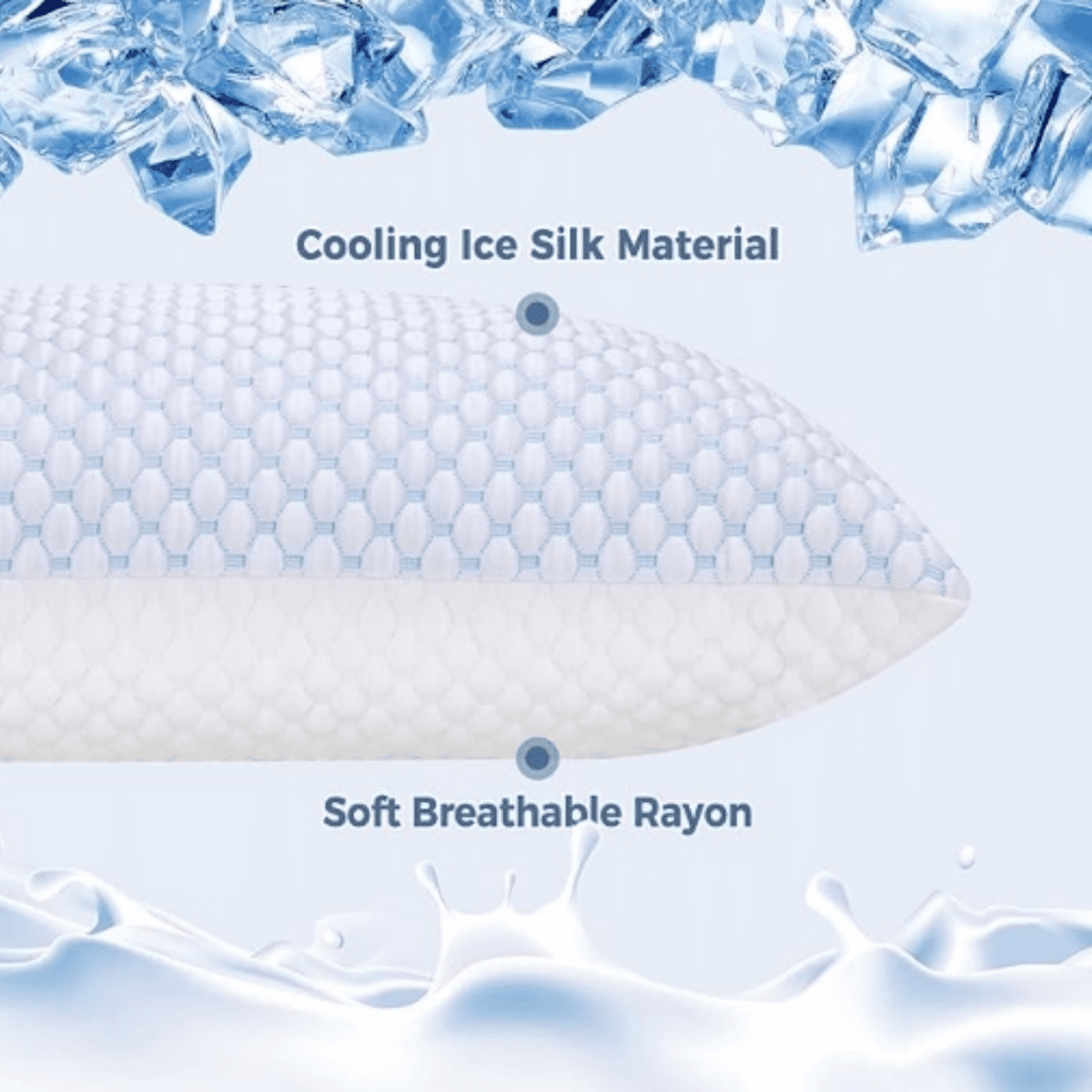 Shredded Memory Foam Pillows Queen Size Set of 2, Cooling Pillows for S ping 2 Pack, Adjustable Loft Bed Firm or Soft Pillows for Side, Back, Stomach, Hot S pers (20"x 30")