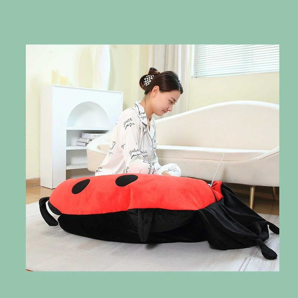 Wearable Ladybug Pillow, Giant Plush Bed Pillow for Ultimate Comfort, Soft Hugging Cushion for Kids and Adults, Cozy Sleep, Lounging, and Home Relaxation
