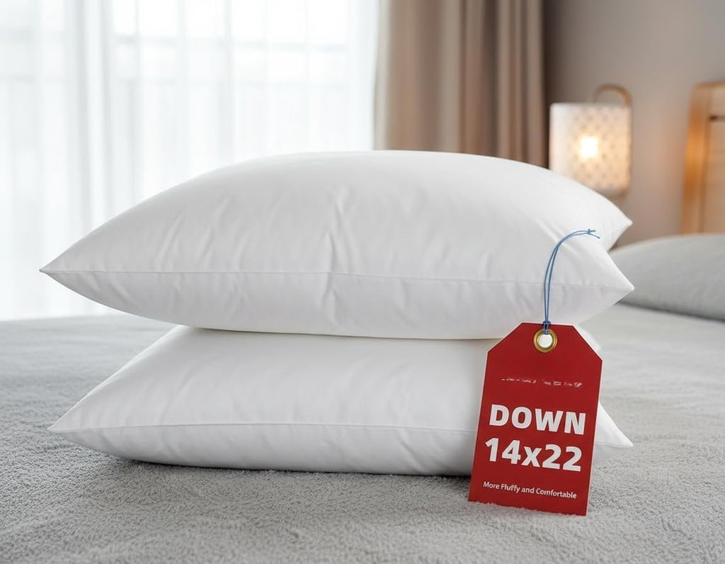 Down  Throw Pillow Inserts 14x22 Set of 2 Firm Large  Pillows for Bed Decorative Couch Soft Pillows for Sleeping Indoor White  Pillow Sofa Travel