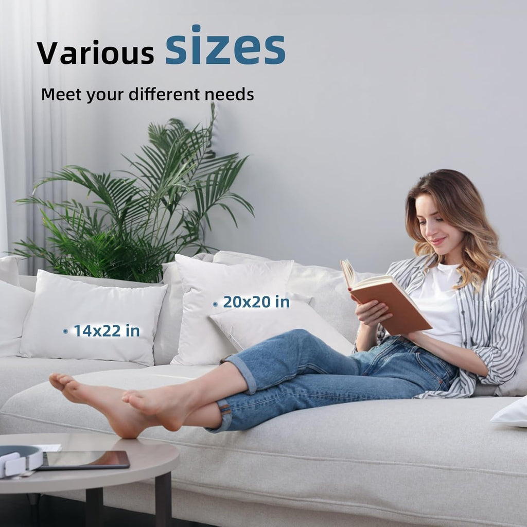Down  Throw Pillow Inserts 14x22 Set of 2 Firm Large  Pillows for Bed Decorative Couch Soft Pillows for Sleeping Indoor White  Pillow Sofa Travel