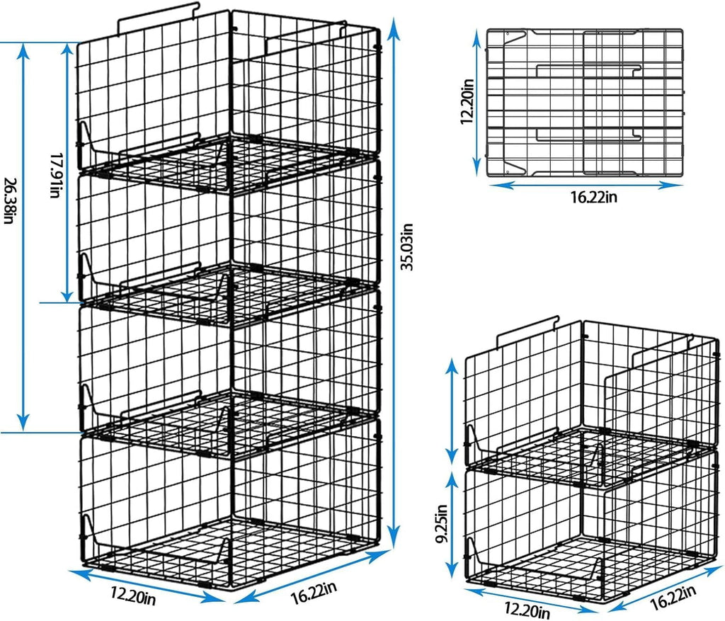 Stackable Closet Organizers and Storage Bins 4 Pack