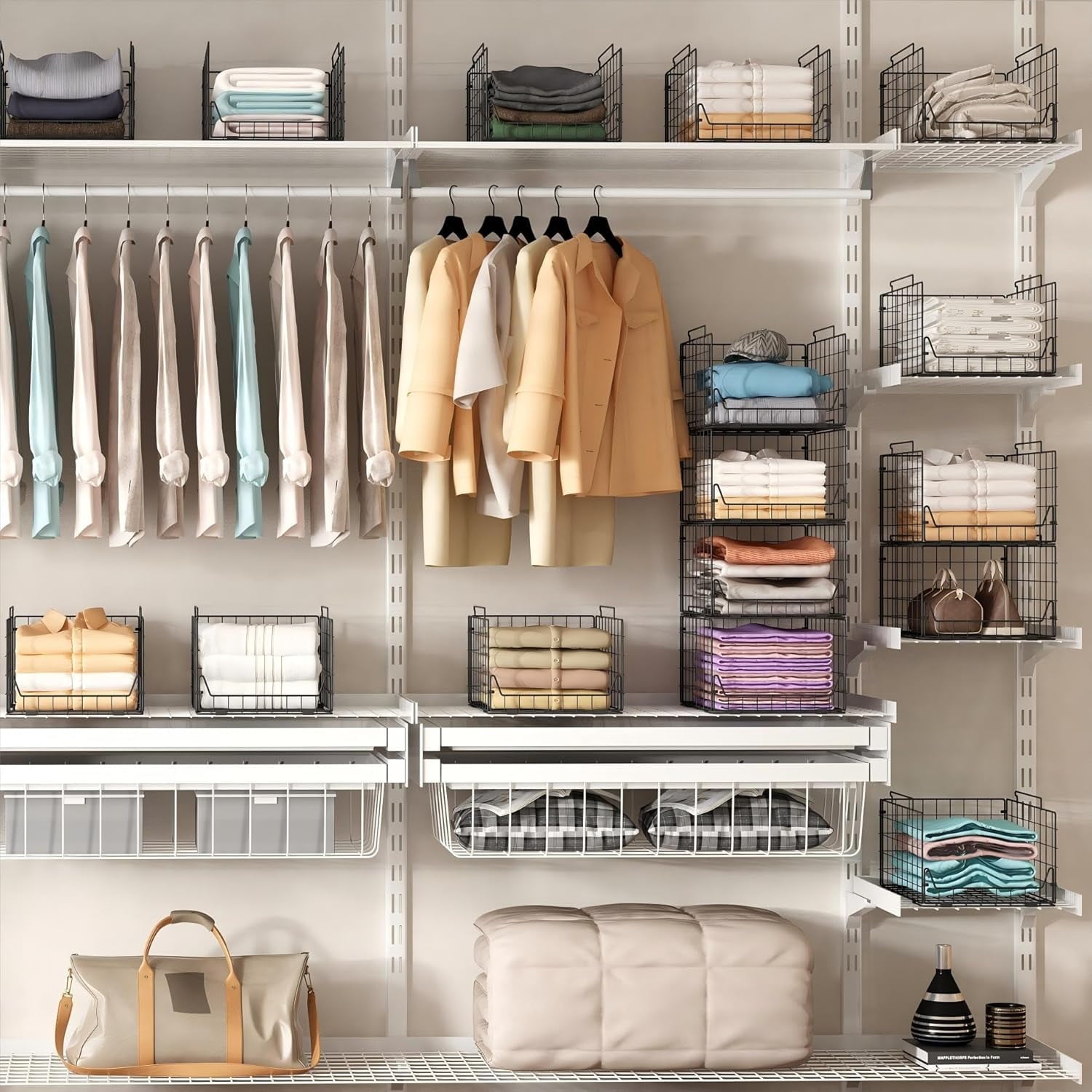 Stackable Closet Organizers and Storage Bins 4 Pack