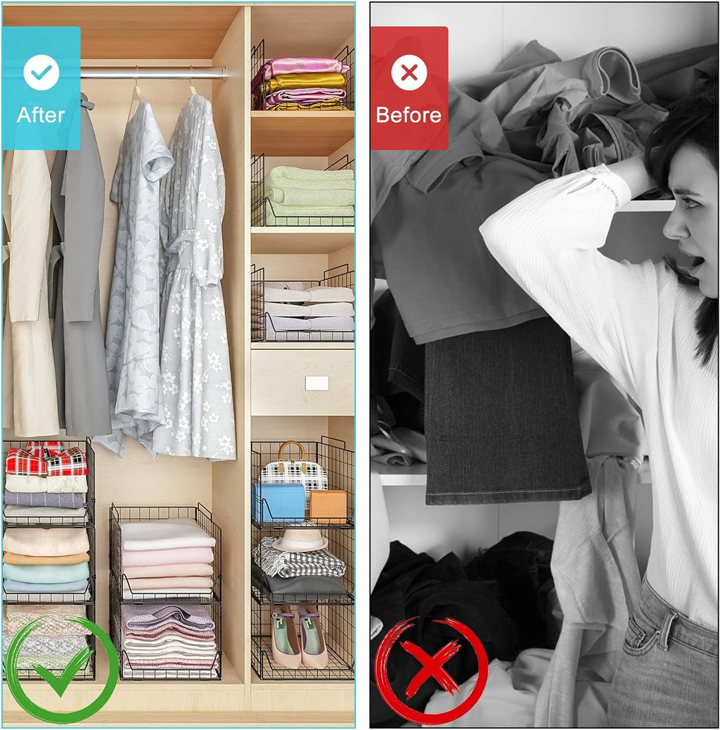 Stackable Closet Organizers and Storage Bins 4 Pack