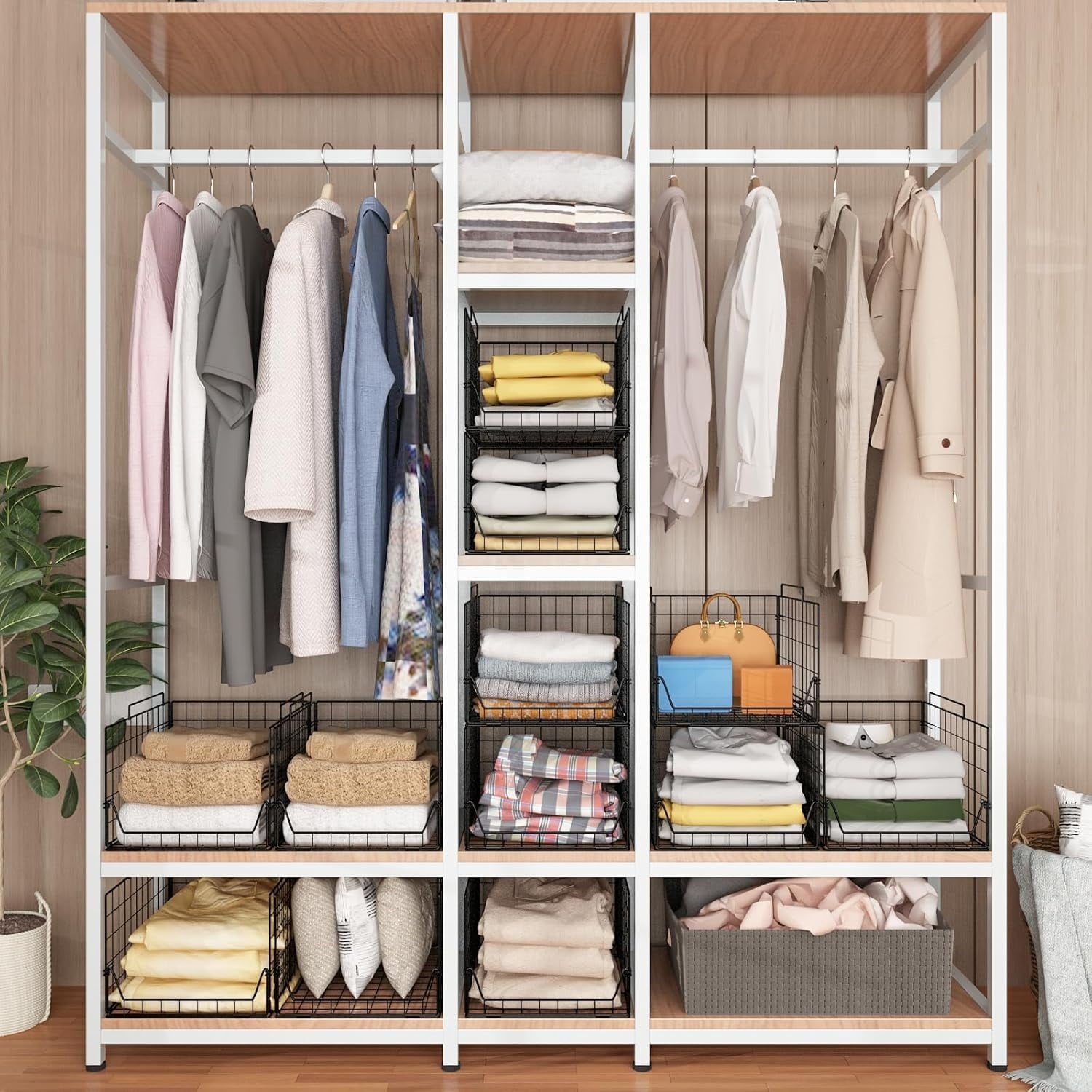 Stackable Closet Organizers and Storage Bins 4 Pack