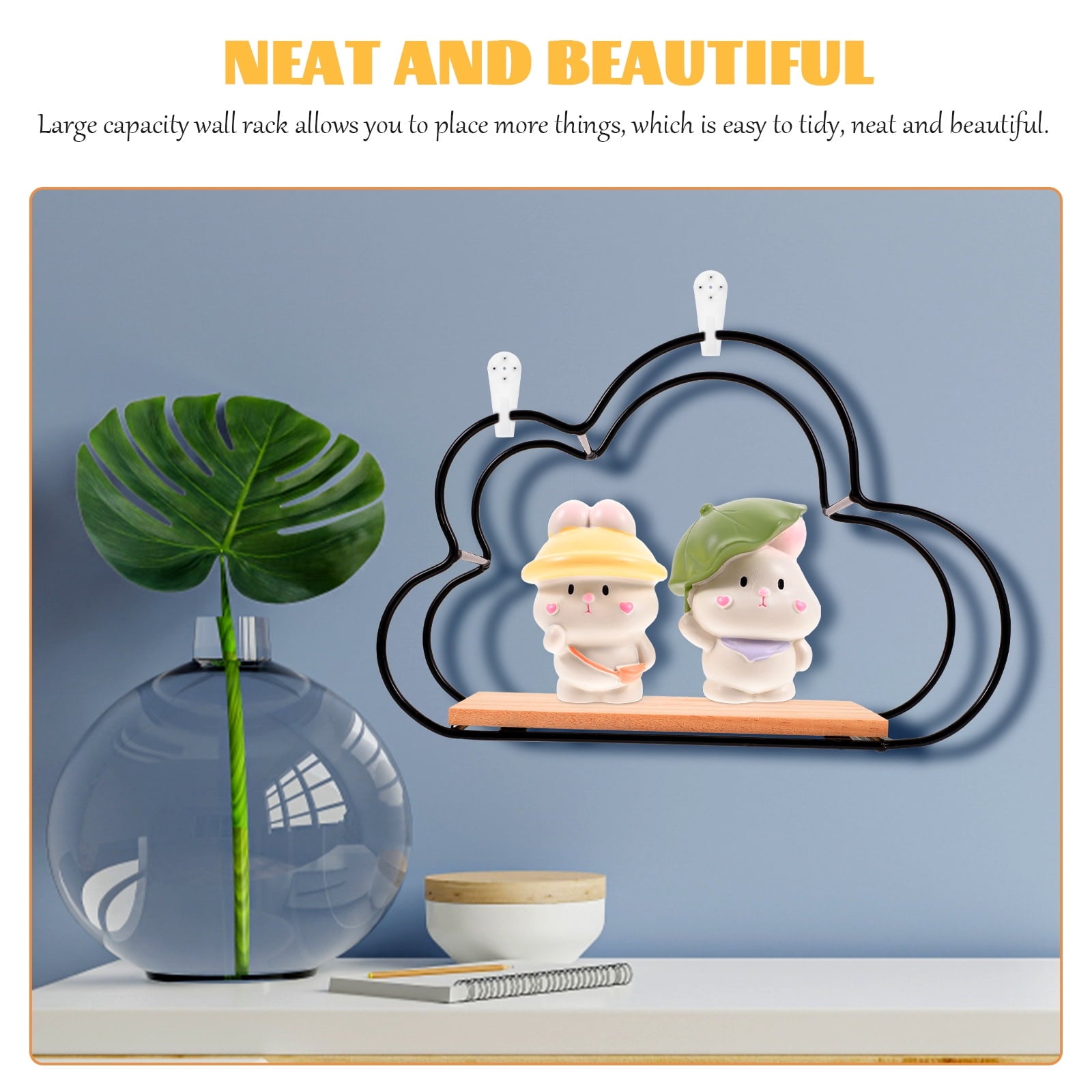 Set of 3 Wall Shelf Serve Lid Home Decor Bookshelves Pots Trifle Baby Child Black