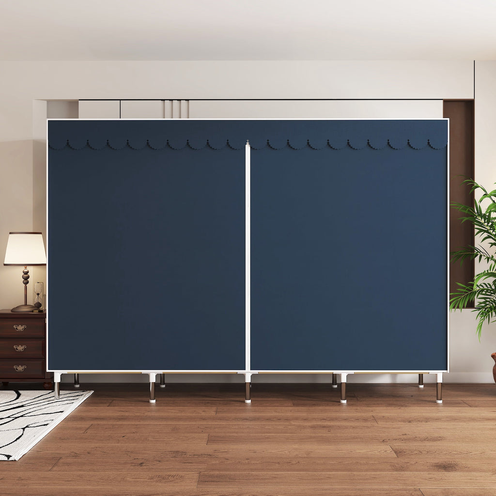 78.7Inch Portable Wardrobe Closet, 4 Storage Spaces with 4Hanging Rods,s，Steel Frame Fabric Organizer, Easy Assembly and Dust Resistant Design,red