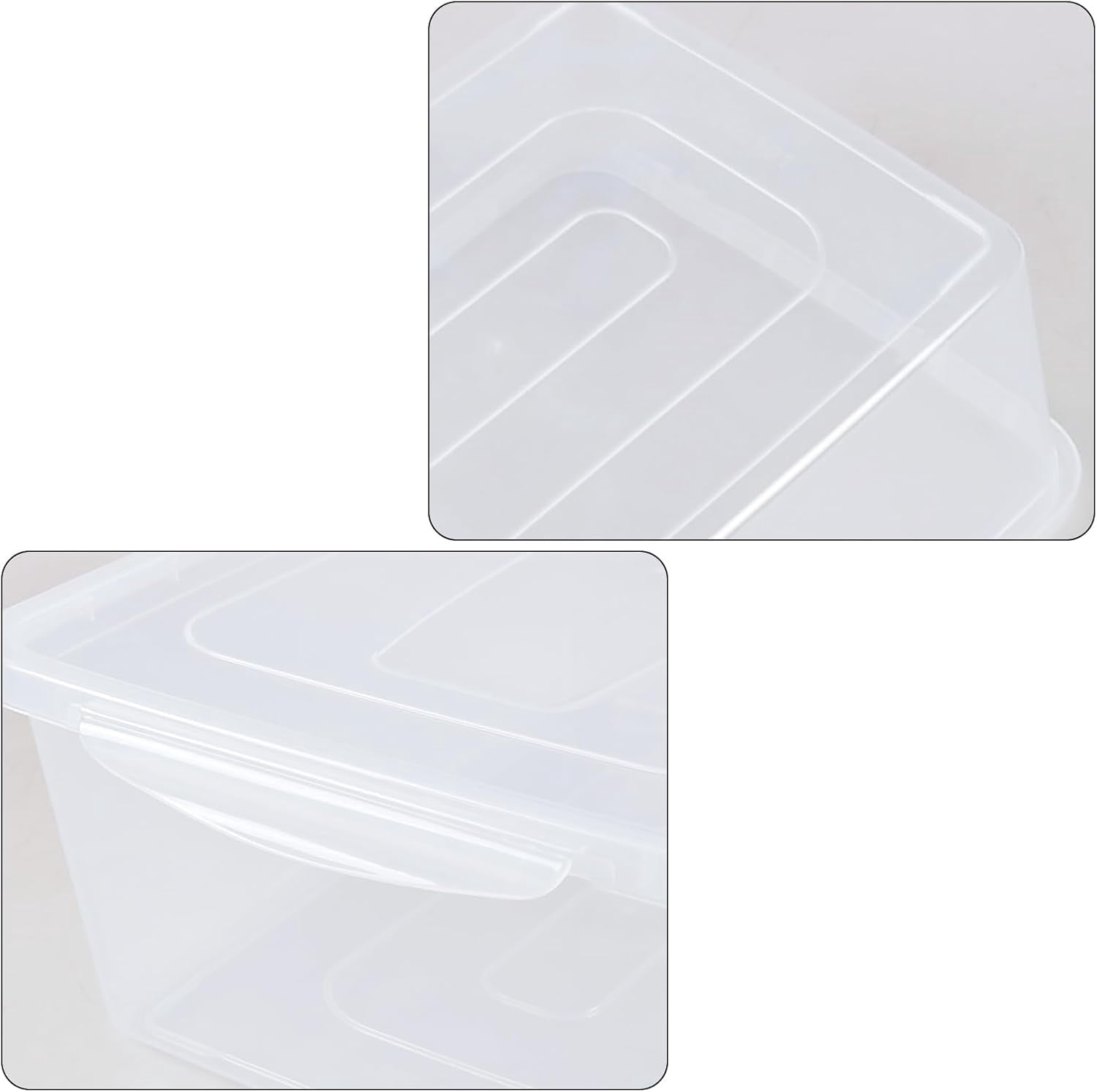 16 Quart Clear Plastic Storage Box with Lid - Stackable Latching Bin for Food, Towels, Stationery
