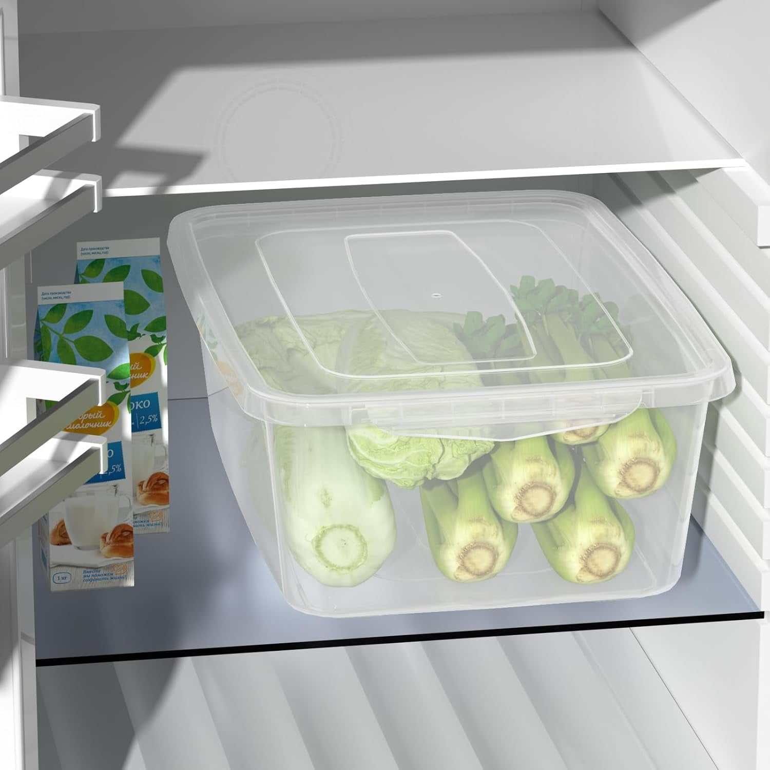 16 Quart Clear Plastic Storage Box with Lid - Stackable Latching Bin for Food, Towels, Stationery