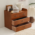 Vintage Solid Wood Frame Pine Desktop Storage Cabinet with Drawers and Compartments for Kitchen, Bedroom, Desktop, Face Masks, and Cosmetics, Desk &amp; Drawer Organizer for Home Storage