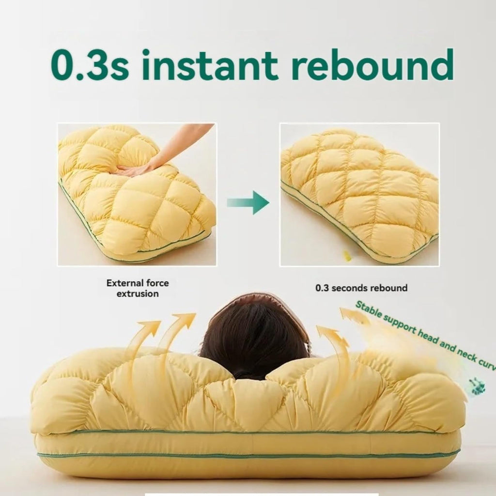 Pineapple Pillow, Pineapple Cloud-Like Pillow, Plush and Fluffy Sleeping Cushion, Balanced Softness and Support, for Back and Side Sleepers