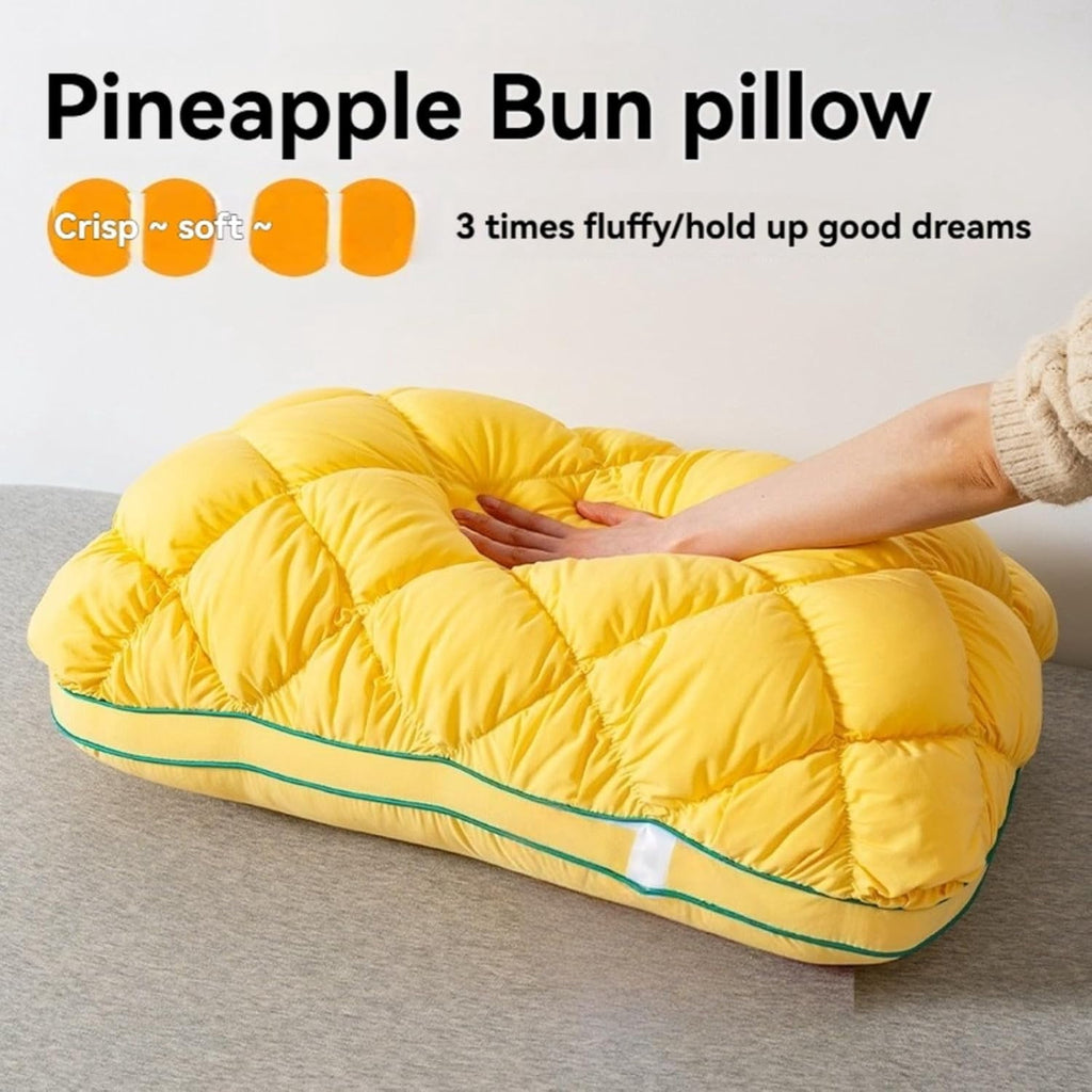 Pineapple Pillow, Pineapple Cloud-Like Pillow, Plush and Fluffy Sleeping Cushion, Balanced Softness and Support, for Back and Side Sleepers