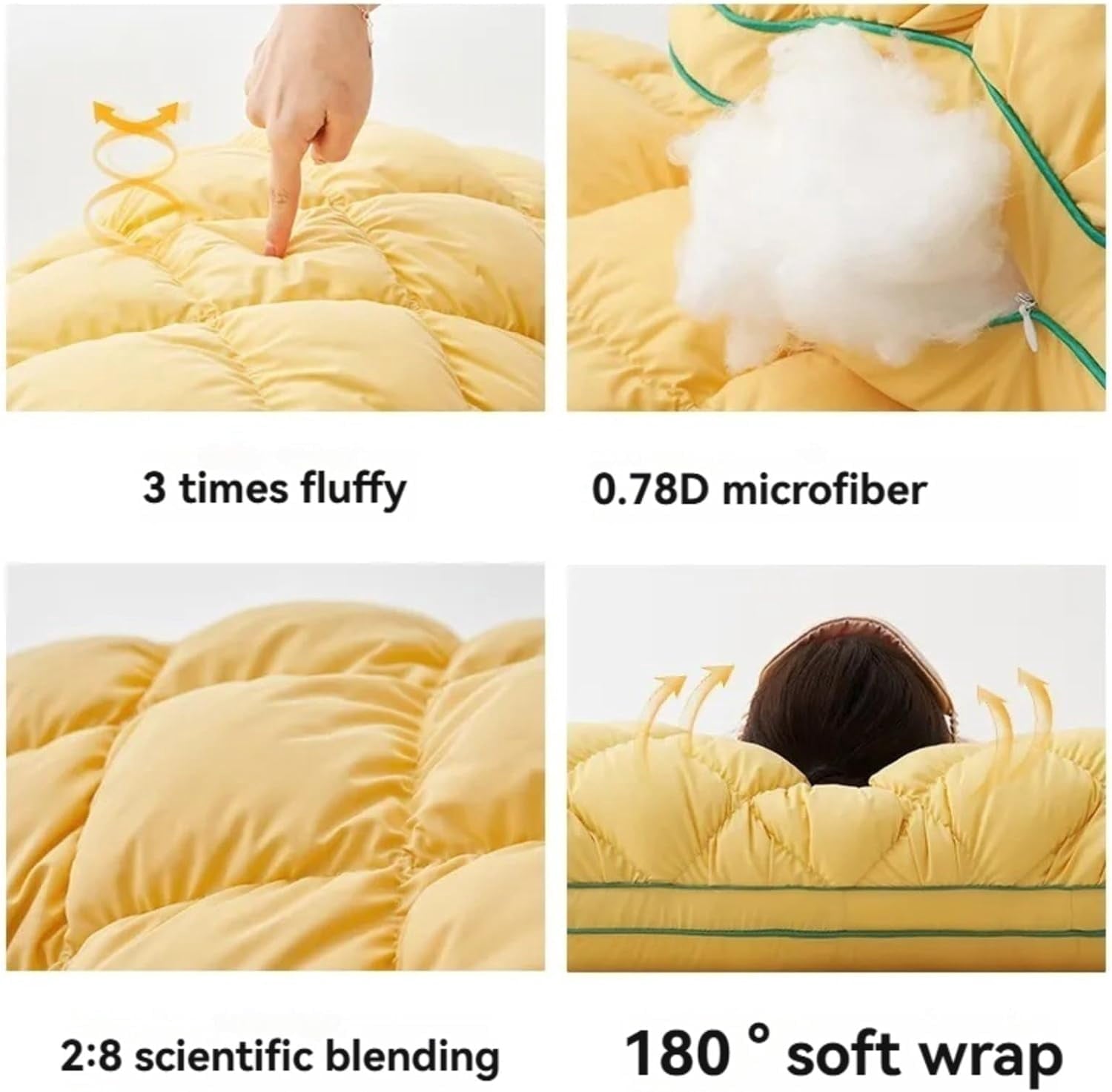 Pineapple Pillow, Pineapple Cloud-Like Pillow, Plush and Fluffy Sleeping Cushion, Balanced Softness and Support, for Back and Side Sleepers