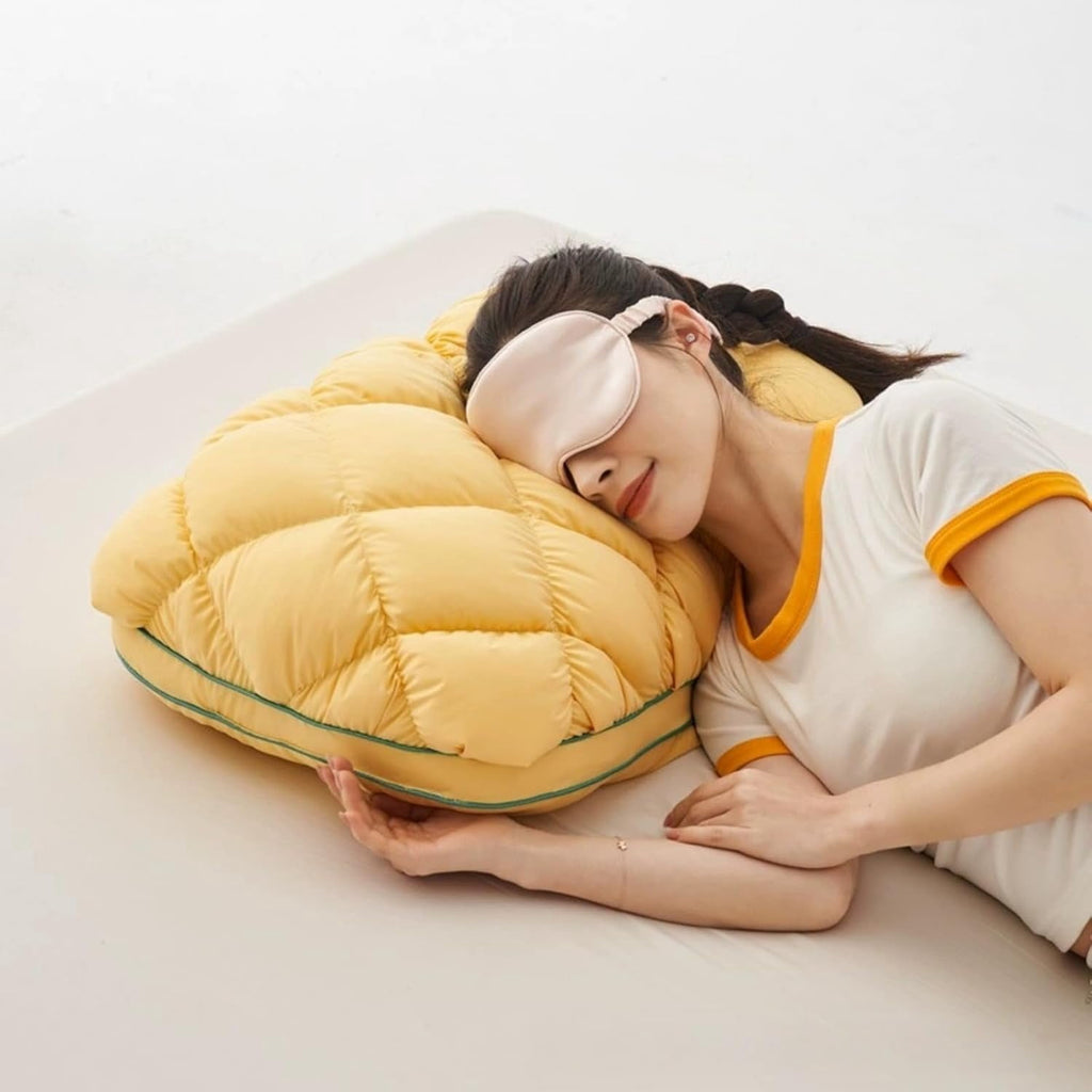Pineapple Pillow, Pineapple Cloud-Like Pillow, Plush and Fluffy Sleeping Cushion, Balanced Softness and Support, for Back and Side Sleepers