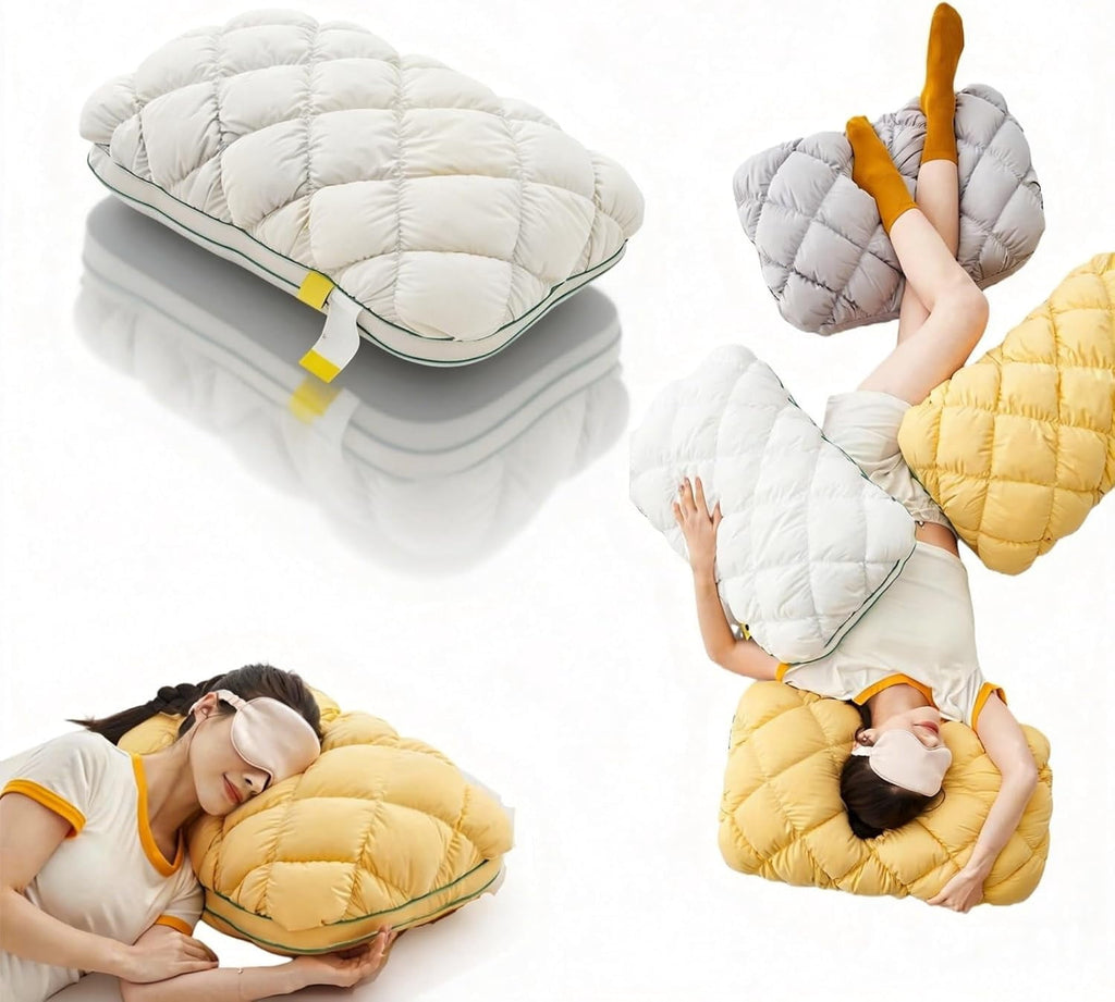 Pineapple Pillow, Pineapple Cloud-Like Pillow, Plush and Fluffy Sleeping Cushion, Balanced Softness and Support, for Back and Side Sleepers