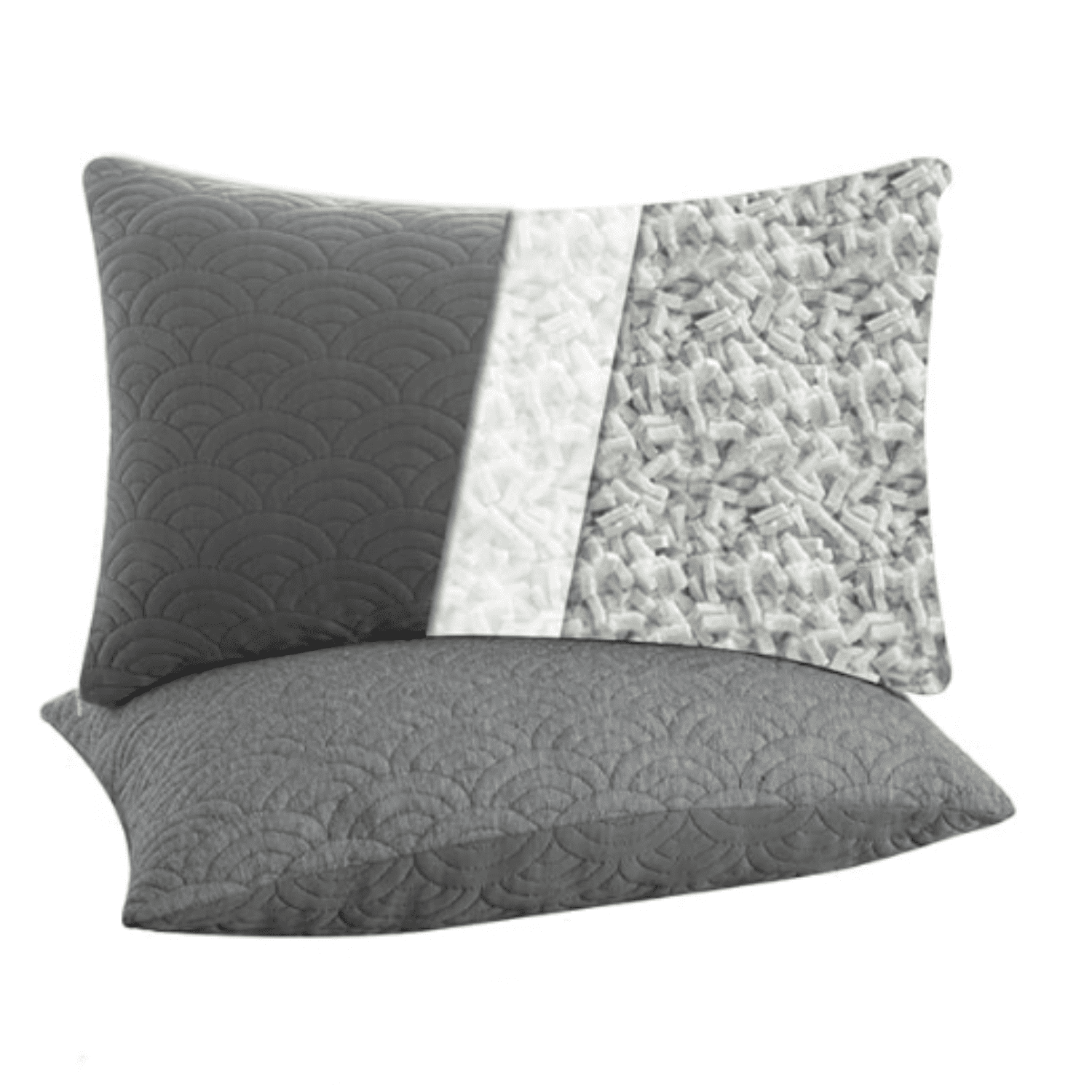 Memory Foam Pillows Standard Size Set of 2 Adjustable Cool Pillow for Side Back Stomach S pers Luxury with Washable Cover