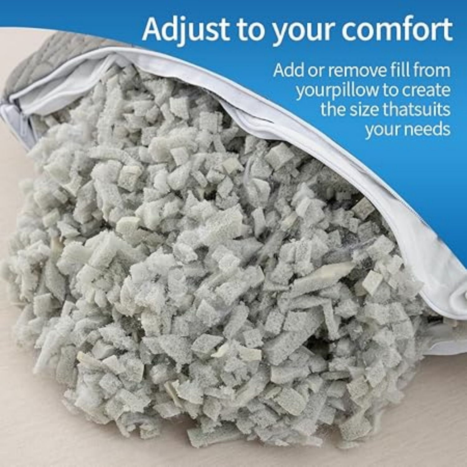 Memory Foam Pillows Standard Size Set of 2 Adjustable Cool Pillow for Side Back Stomach S pers Luxury with Washable Cover
