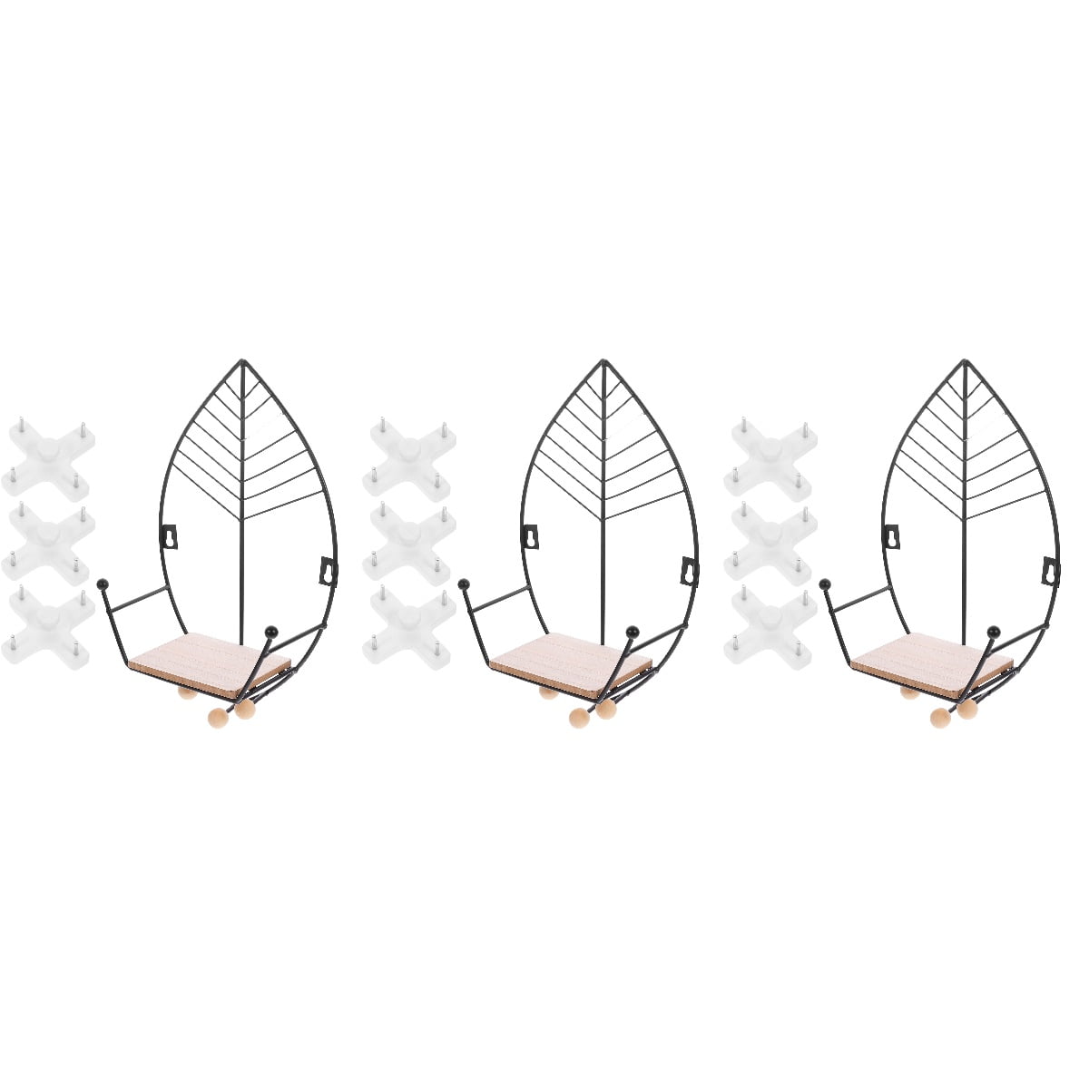 unbranded 3pcs Floating Wall-mounted Storage Rack Living Room Storage Wall Holder for Home Office Wall