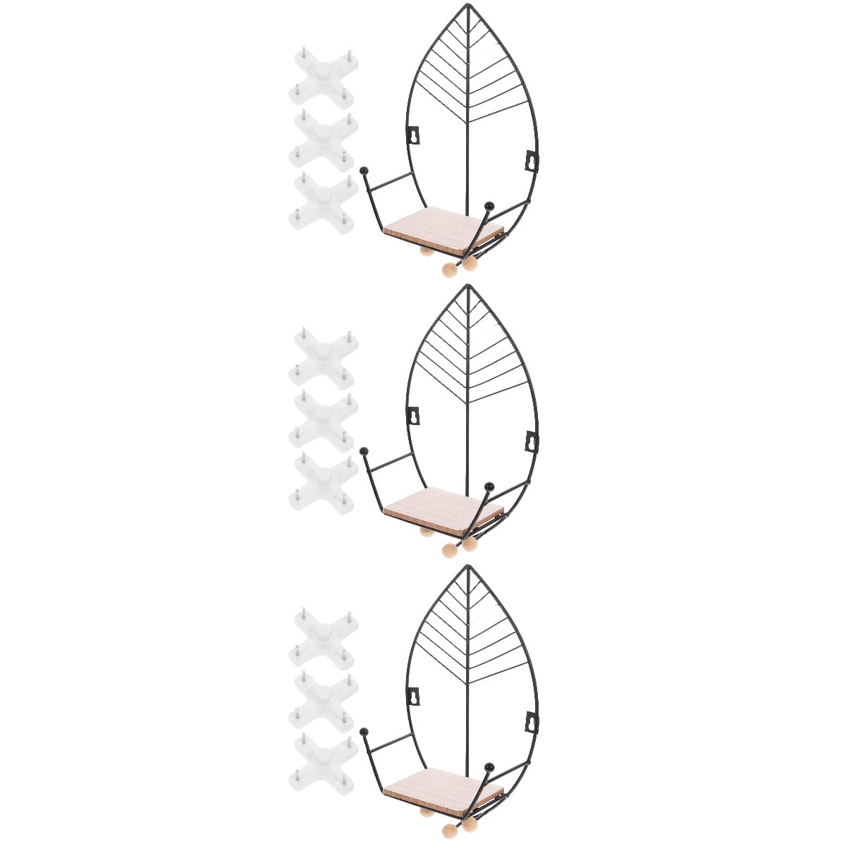unbranded 3pcs Floating Wall-mounted Storage Rack Living Room Storage Wall Holder for Home Office Wall