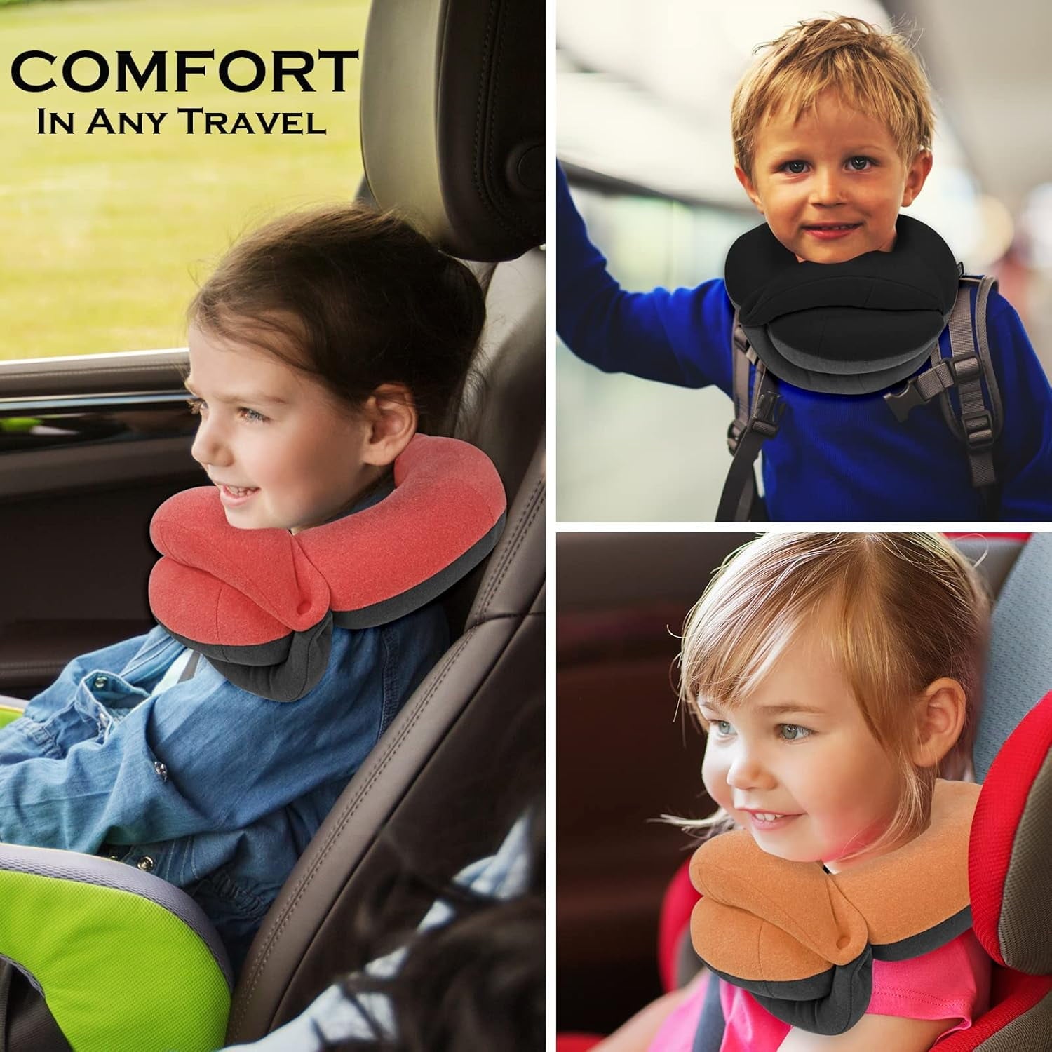 Airplane Travel Neck Pillow With 360° Head Support, Includes Eye Mask Earplugs Carrying Bag, Ideal For Long Flight Sleep