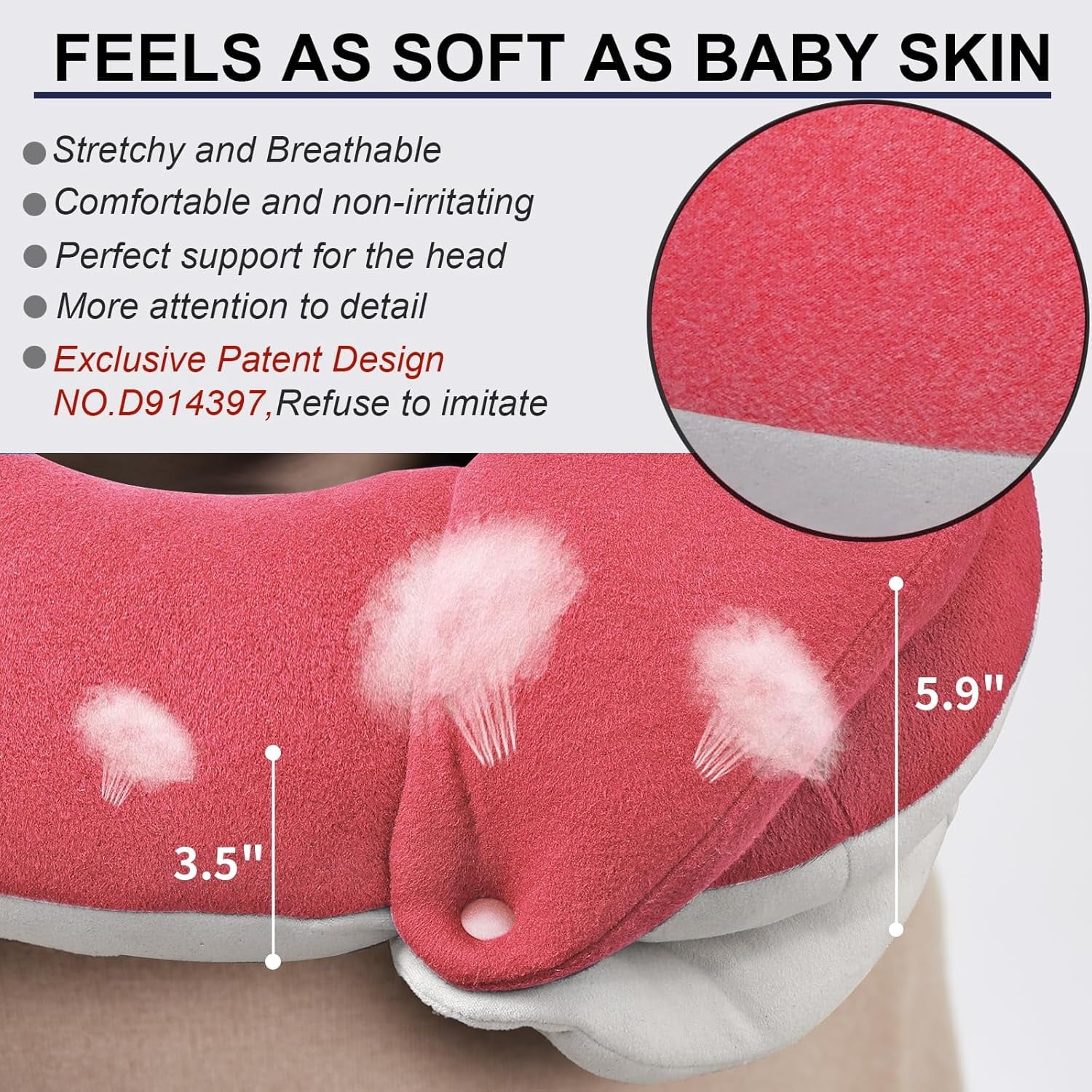 Airplane Travel Neck Pillow With 360° Head Support, Includes Eye Mask Earplugs Carrying Bag, Ideal For Long Flight Sleep