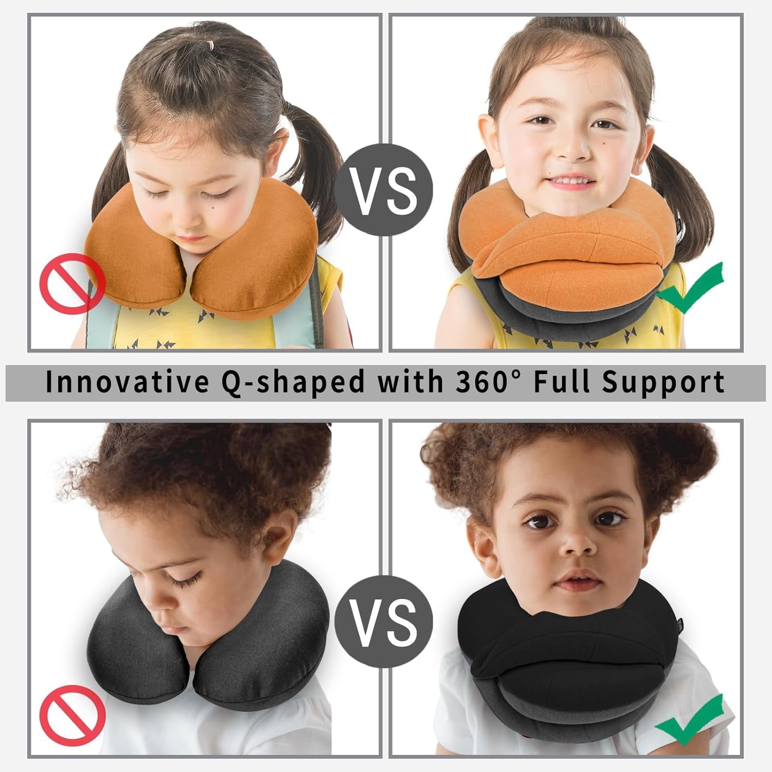 Airplane Travel Neck Pillow With 360° Head Support, Includes Eye Mask Earplugs Carrying Bag, Ideal For Long Flight Sleep