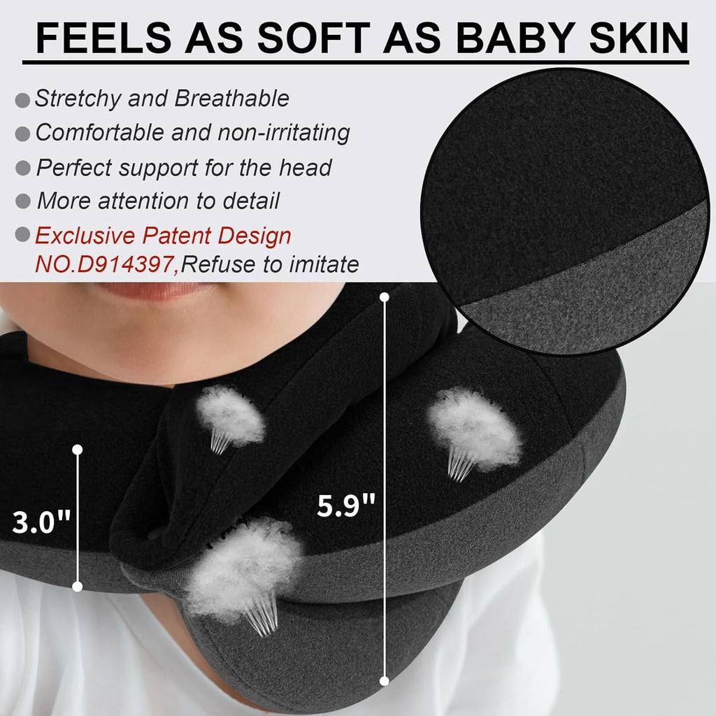 Airplane Travel Neck Pillow With 360° Head Support, Includes Eye Mask Earplugs Carrying Bag, Ideal For Long Flight Sleep