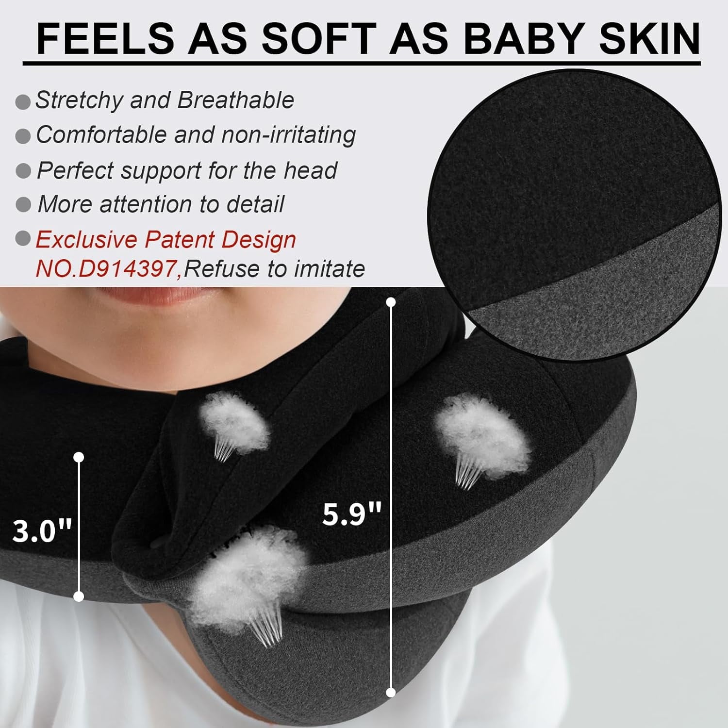 Airplane Travel Neck Pillow With 360° Head Support, Includes Eye Mask Earplugs Carrying Bag, Ideal For Long Flight Sleep