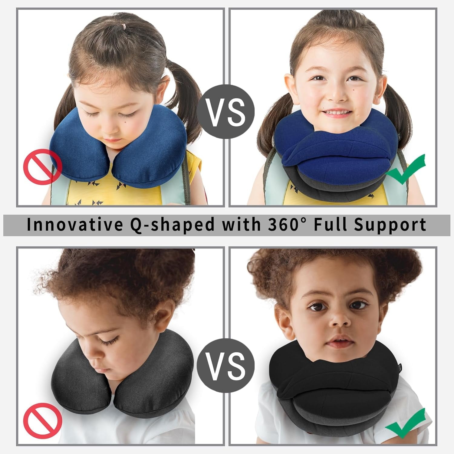 Airplane Travel Neck Pillow With 360° Head Support, Includes Eye Mask Earplugs Carrying Bag, Ideal For Long Flight Sleep