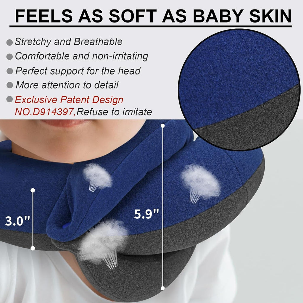 Airplane Travel Neck Pillow With 360° Head Support, Includes Eye Mask Earplugs Carrying Bag, Ideal For Long Flight Sleep