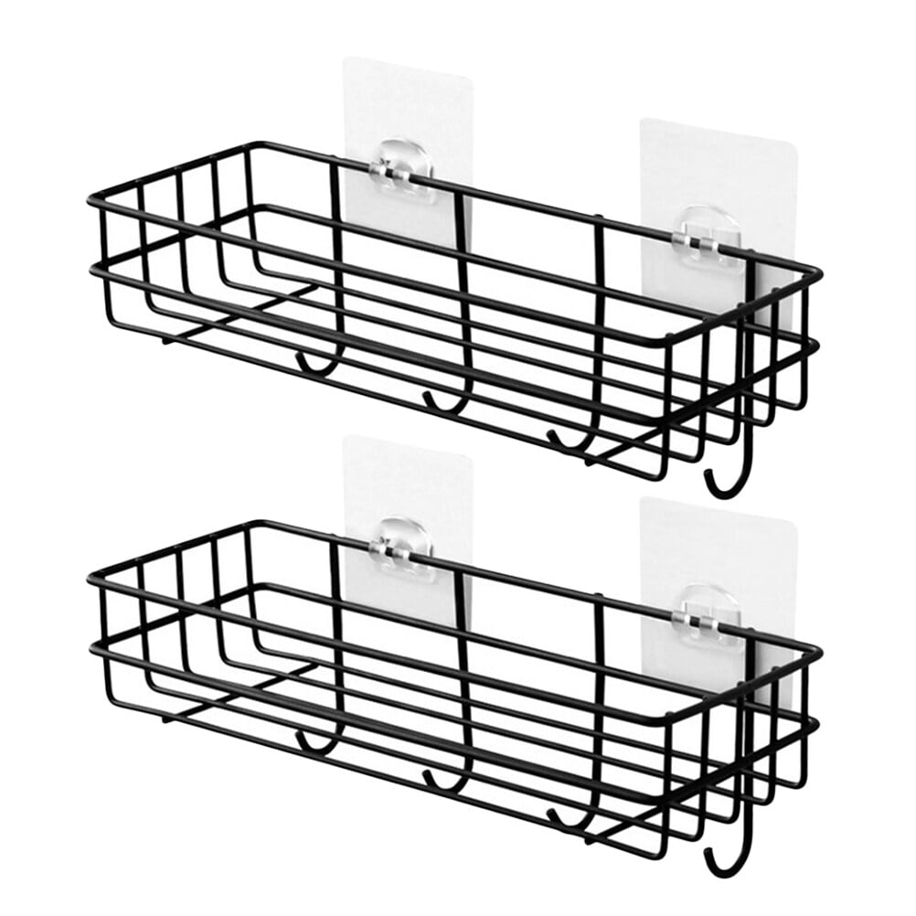 3 Count Rack with Hook Corner Shelf Wall Mounted Storage Shelves Miss Black