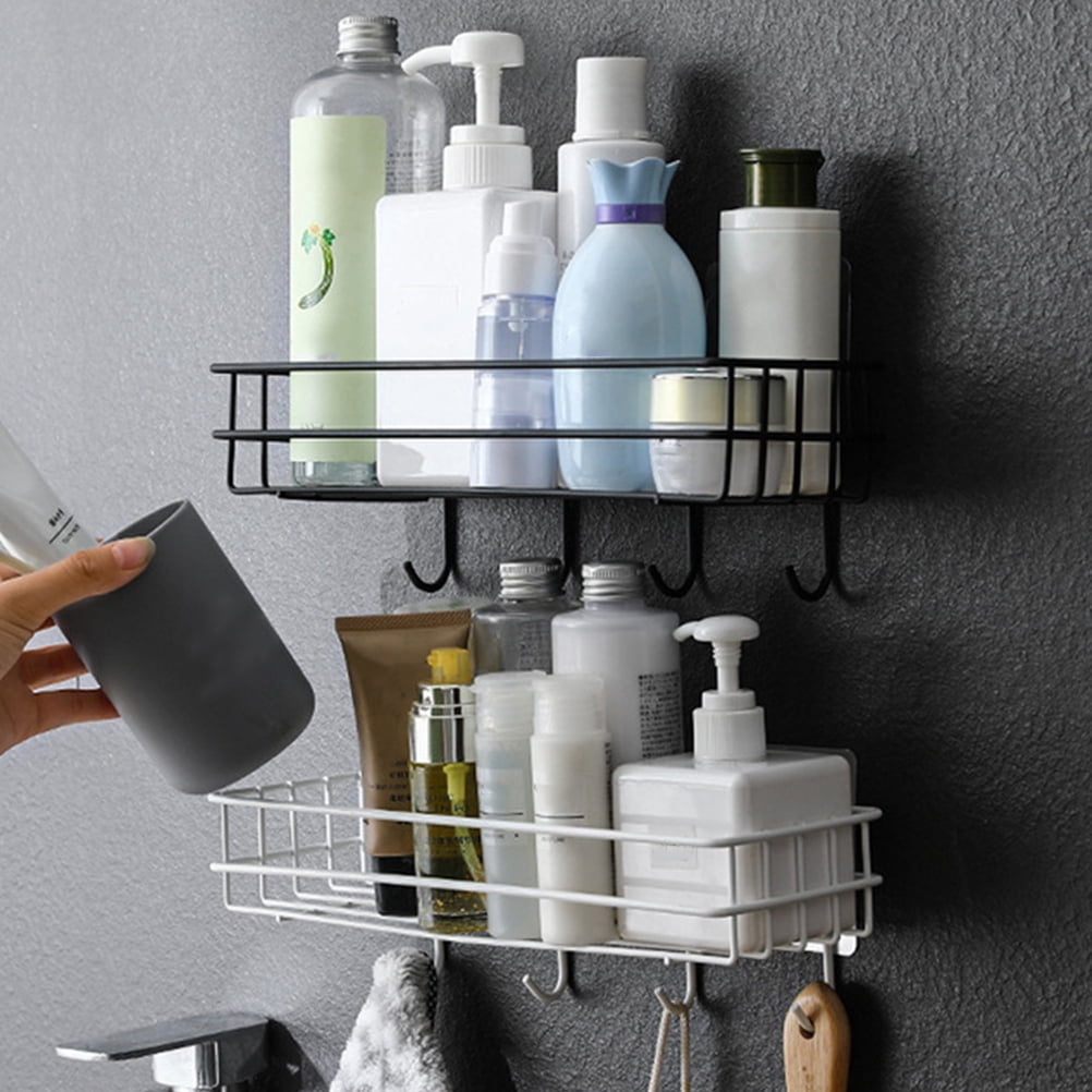 3 Count Rack with Hook Corner Shelf Wall Mounted Storage Shelves Miss Black