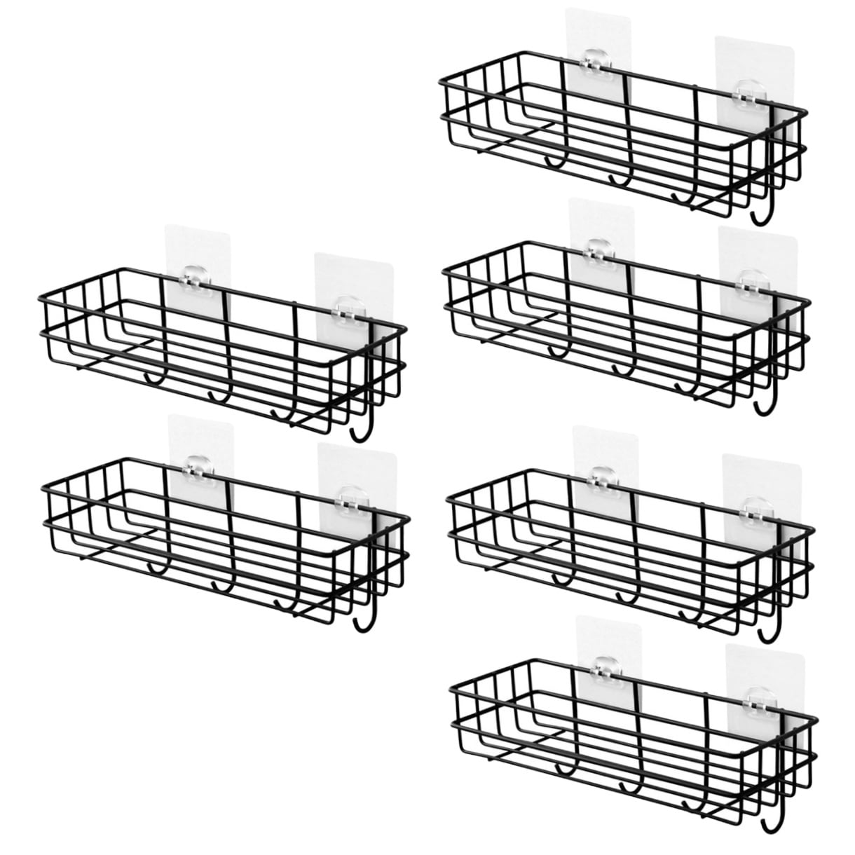 3 Count Rack with Hook Corner Shelf Wall Mounted Storage Shelves Miss Black