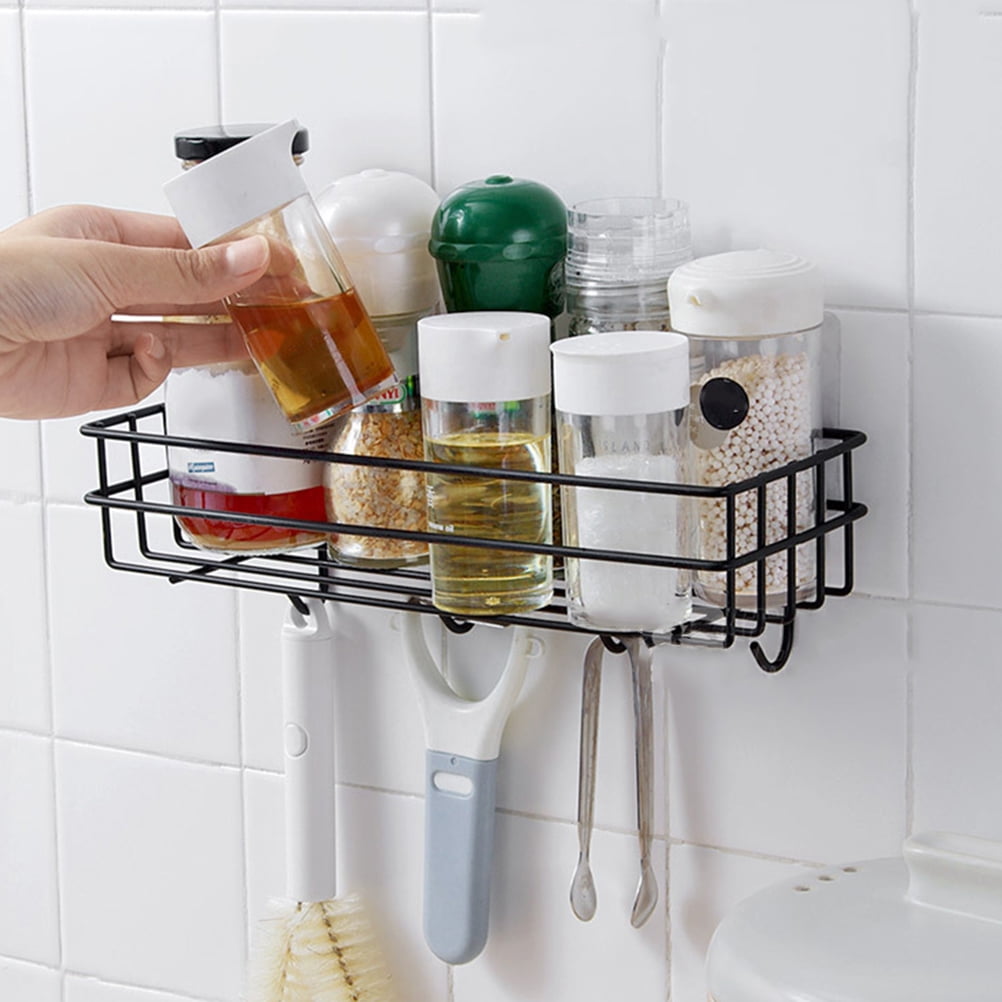 3 Count Rack with Hook Corner Shelf Wall Mounted Storage Shelves Miss Black