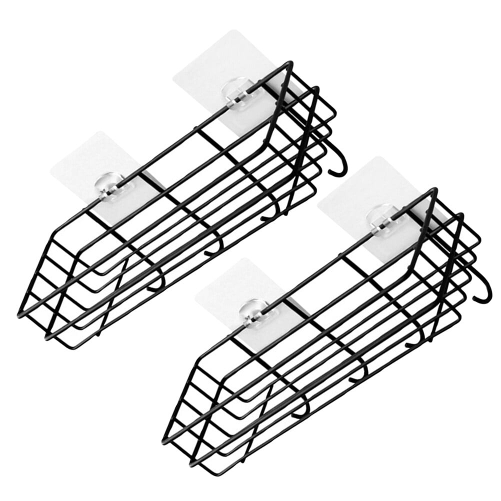 3 Count Rack with Hook Corner Shelf Wall Mounted Storage Shelves Miss Black