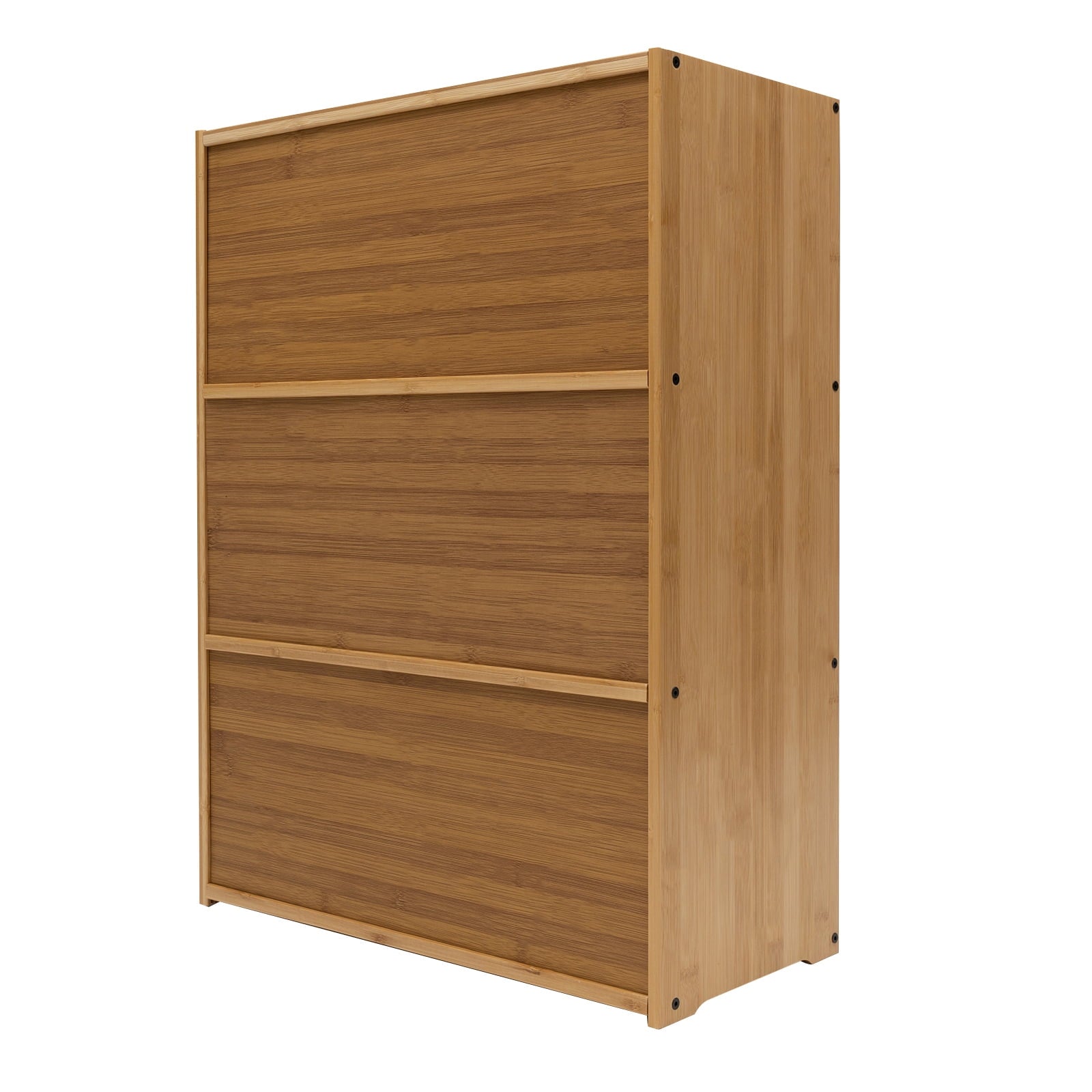 3-Tier Bamboo Acrylic Storage Cabinet 176.36 lbs Capacity - Modern Deck Mounted Organizer for Kitchen &amp; Bedroom