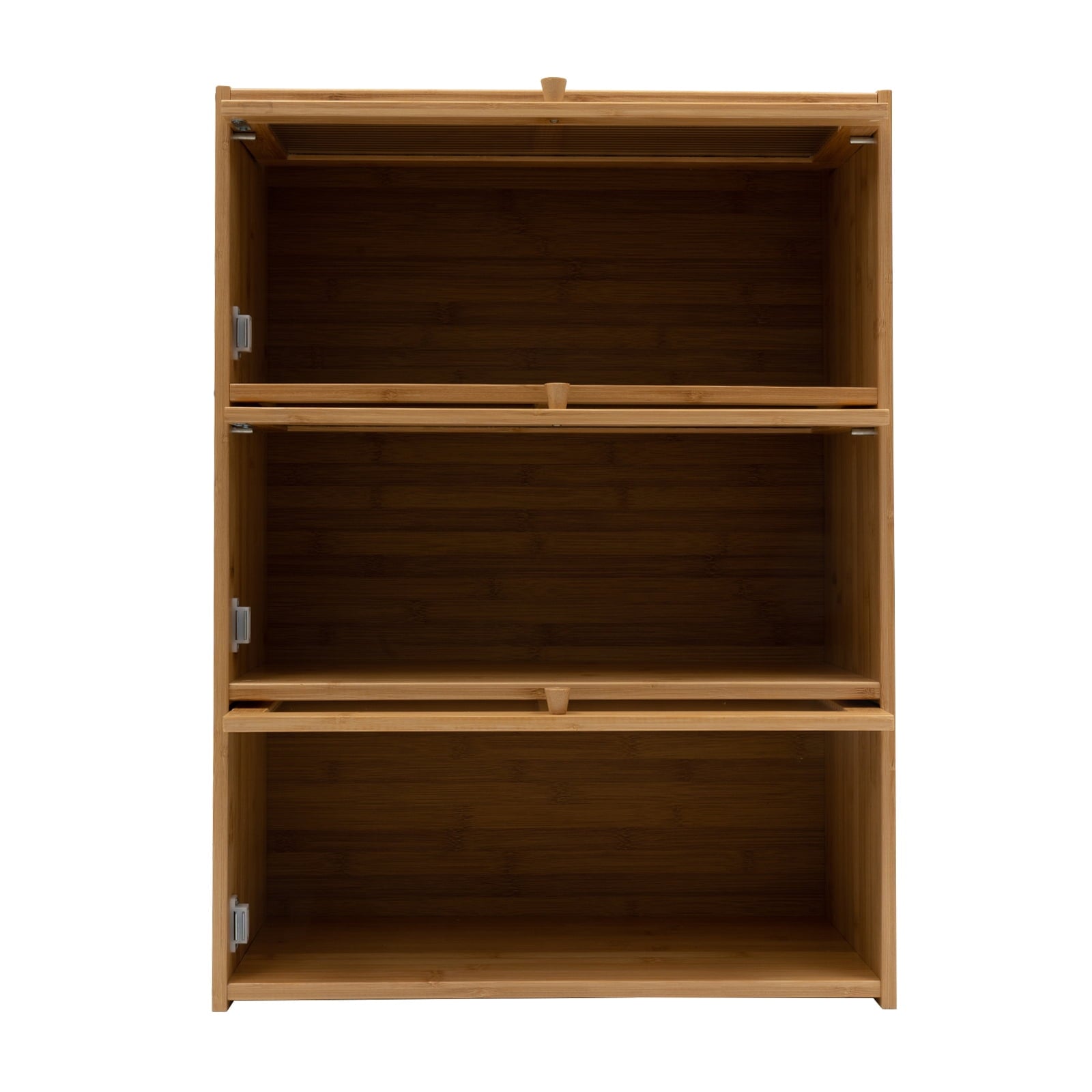 3-Tier Bamboo Acrylic Storage Cabinet 176.36 lbs Capacity - Modern Deck Mounted Organizer for Kitchen &amp; Bedroom