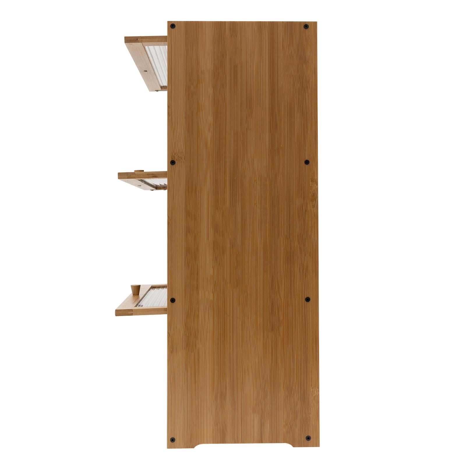 3-Tier Bamboo Acrylic Storage Cabinet 176.36 lbs Capacity - Modern Deck Mounted Organizer for Kitchen &amp; Bedroom