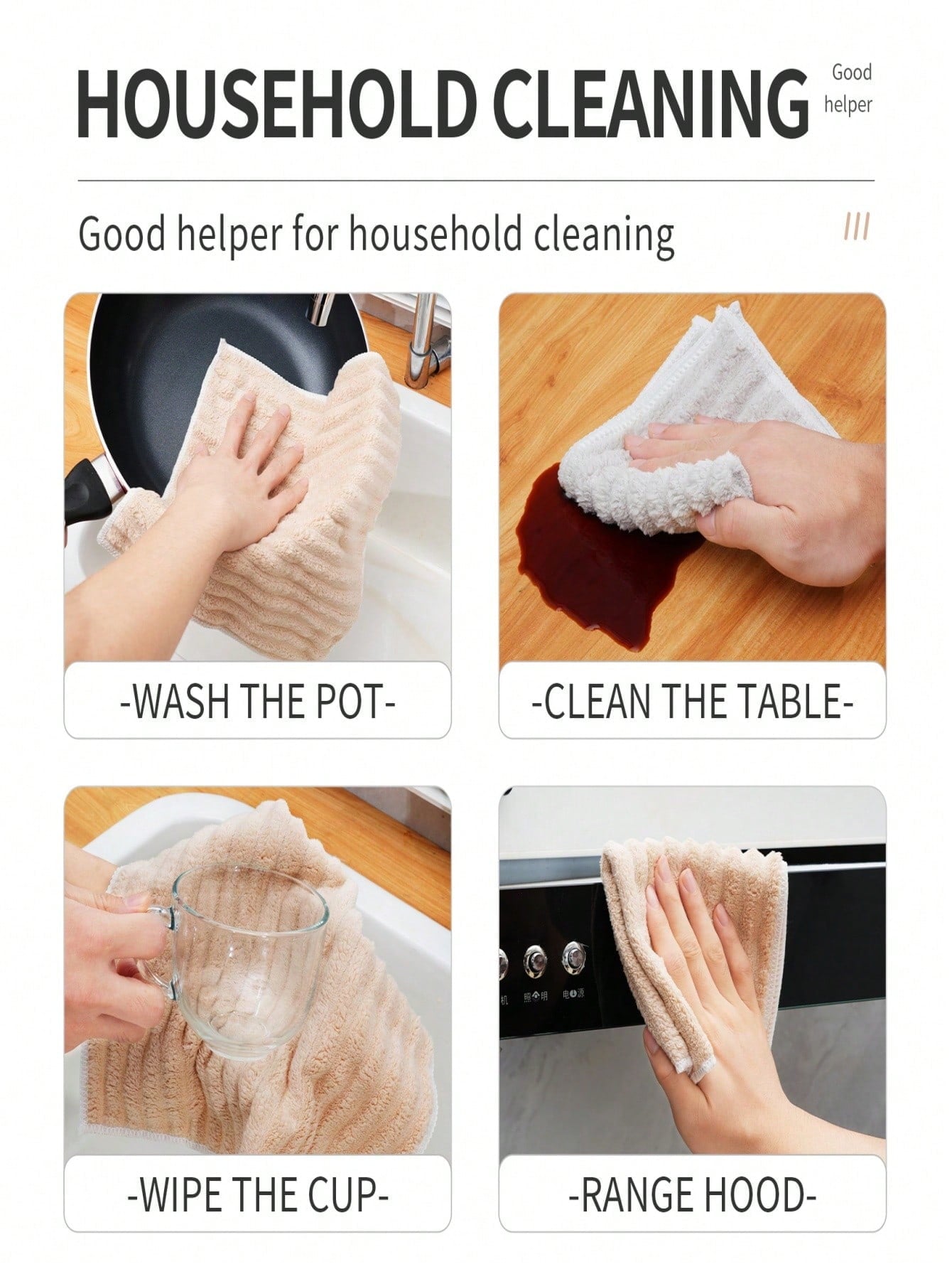 5pcs 10pcs 30x30cm Cleaning Cloth Bundle Kitchen Degreaser Glass Polisher Dust Trapper Car Dryer | Microfiber Multi-Pack