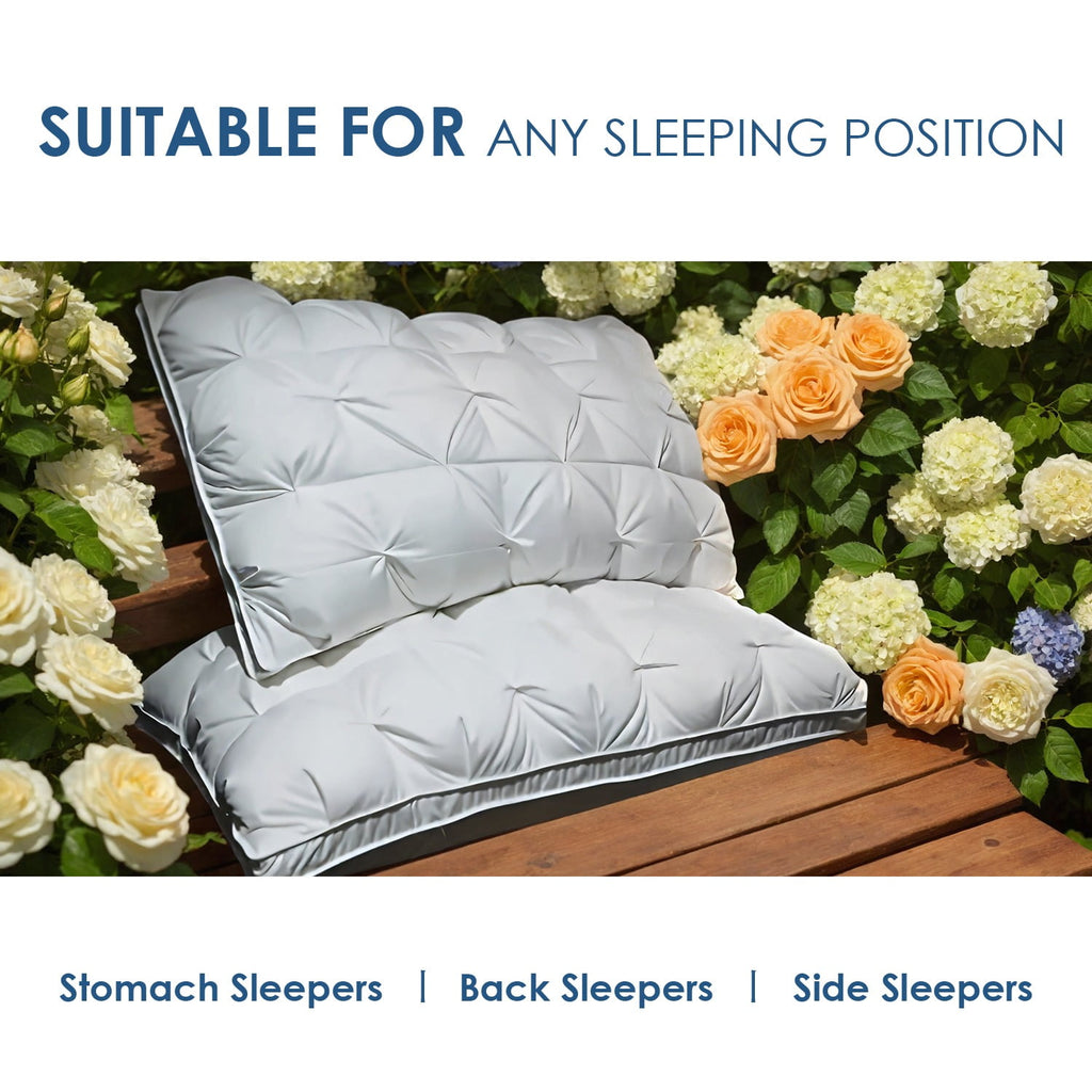 1pcPremium Hotel Collection Flannel Twisted Side Sleeper Pillow Orthopedic Neck Support with 600GSM Brushed Cotton Cover, Hypoallergenic Luxury Bed Pillow (White)