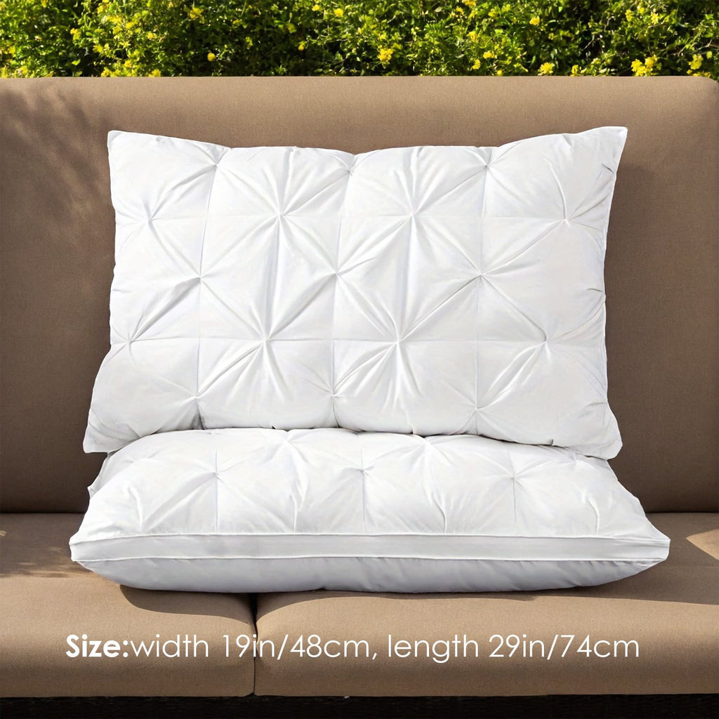 1pcPremium Hotel Collection Flannel Twisted Side Sleeper Pillow Orthopedic Neck Support with 600GSM Brushed Cotton Cover, Hypoallergenic Luxury Bed Pillow (White)