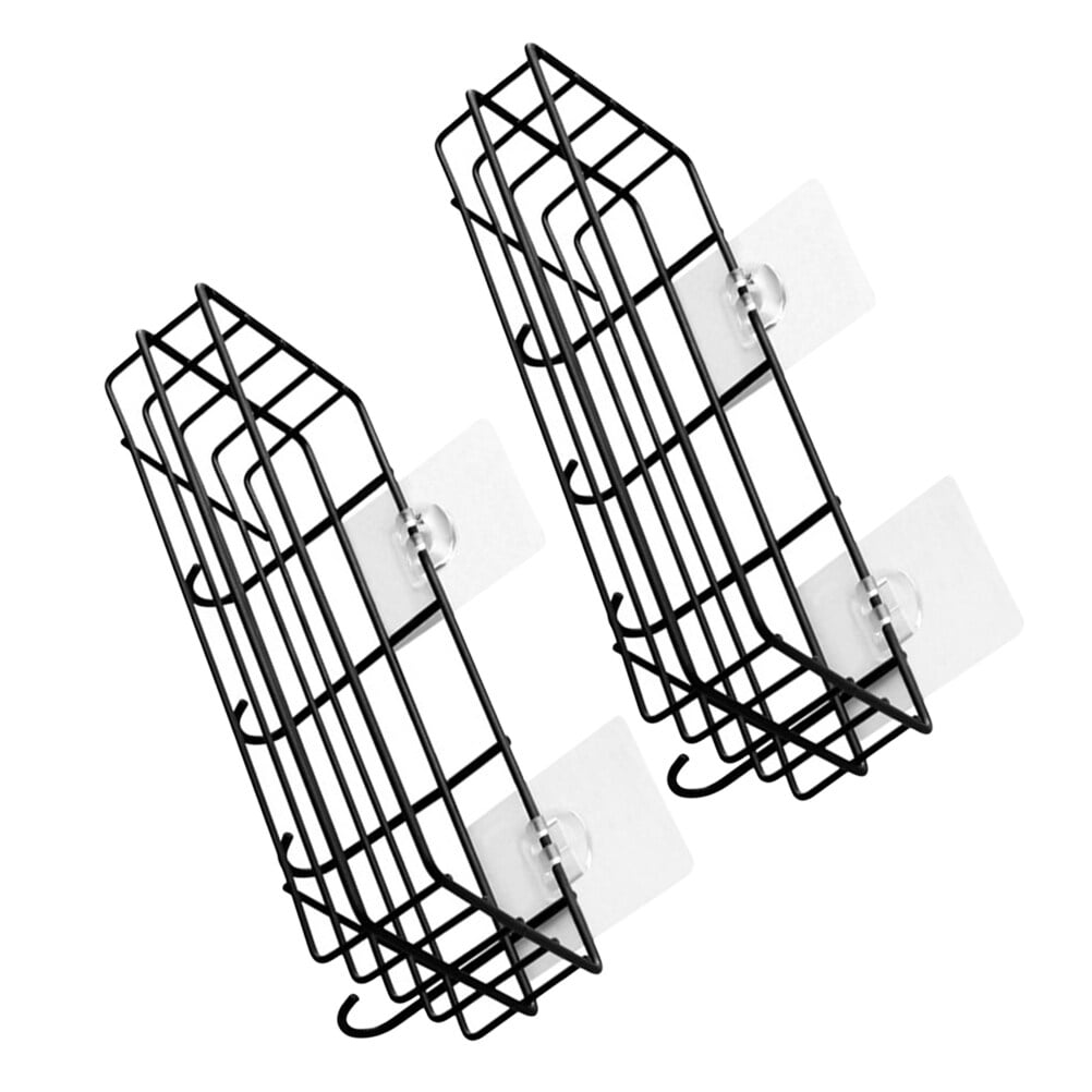 3 Pieces Rack with Hook Bedroom Storage Shelf Miss 28x10.5cm Black