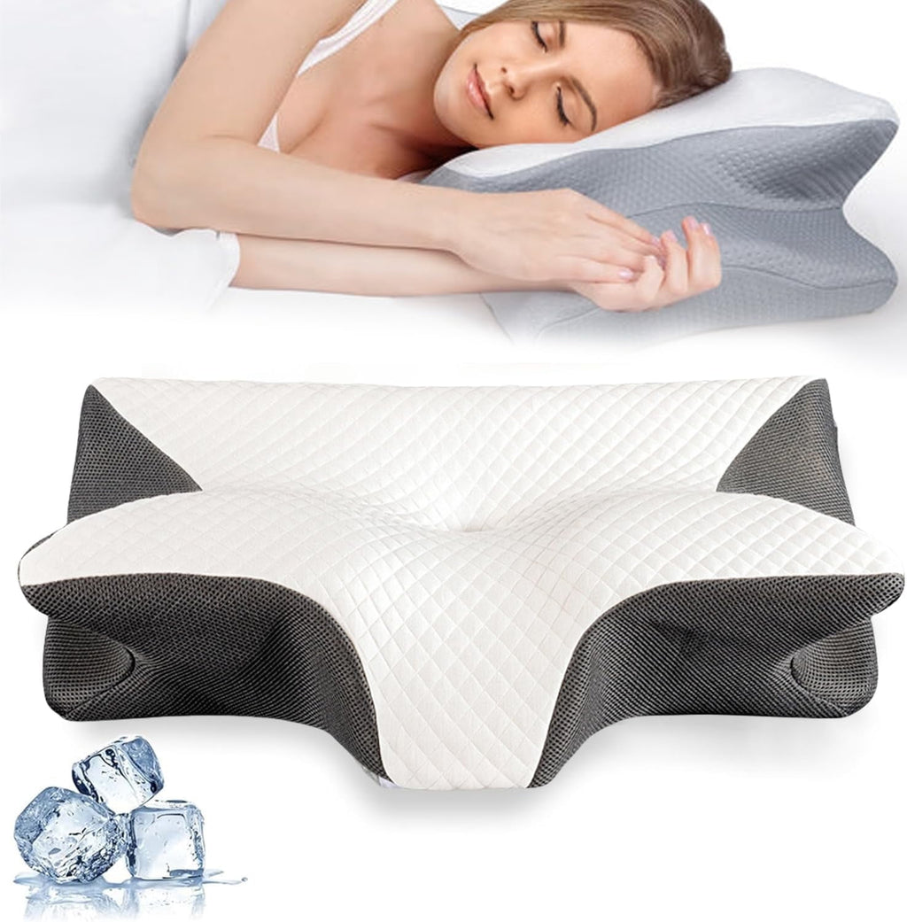 Airway Pro Sleep Apnea Pillow, Airway Pro Cervical Pillow, Neck-Elevation Designtm, Pillows for Neck Pain Relief, Neck Support Pillows for Sleeping, For Back, Side, Or Stomach Sleeping (Black)