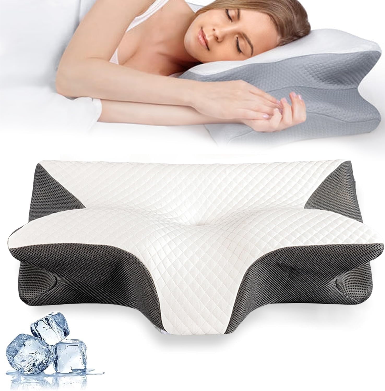 Airway Pro Sleep Apnea Pillow, Airway Pro Cervical Pillow, Neck-Elevation Designtm, Pillows for Neck Pain Relief, Neck Support Pillows for Sleeping, For Back, Side, Or Stomach Sleeping (Black)
